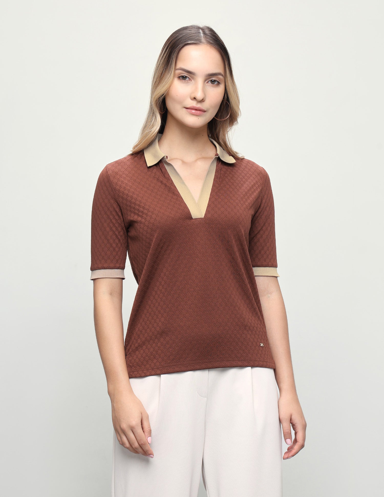 Textured Regular Fit Polo Shirt Rust - U.S. Polo Assn. India | Large