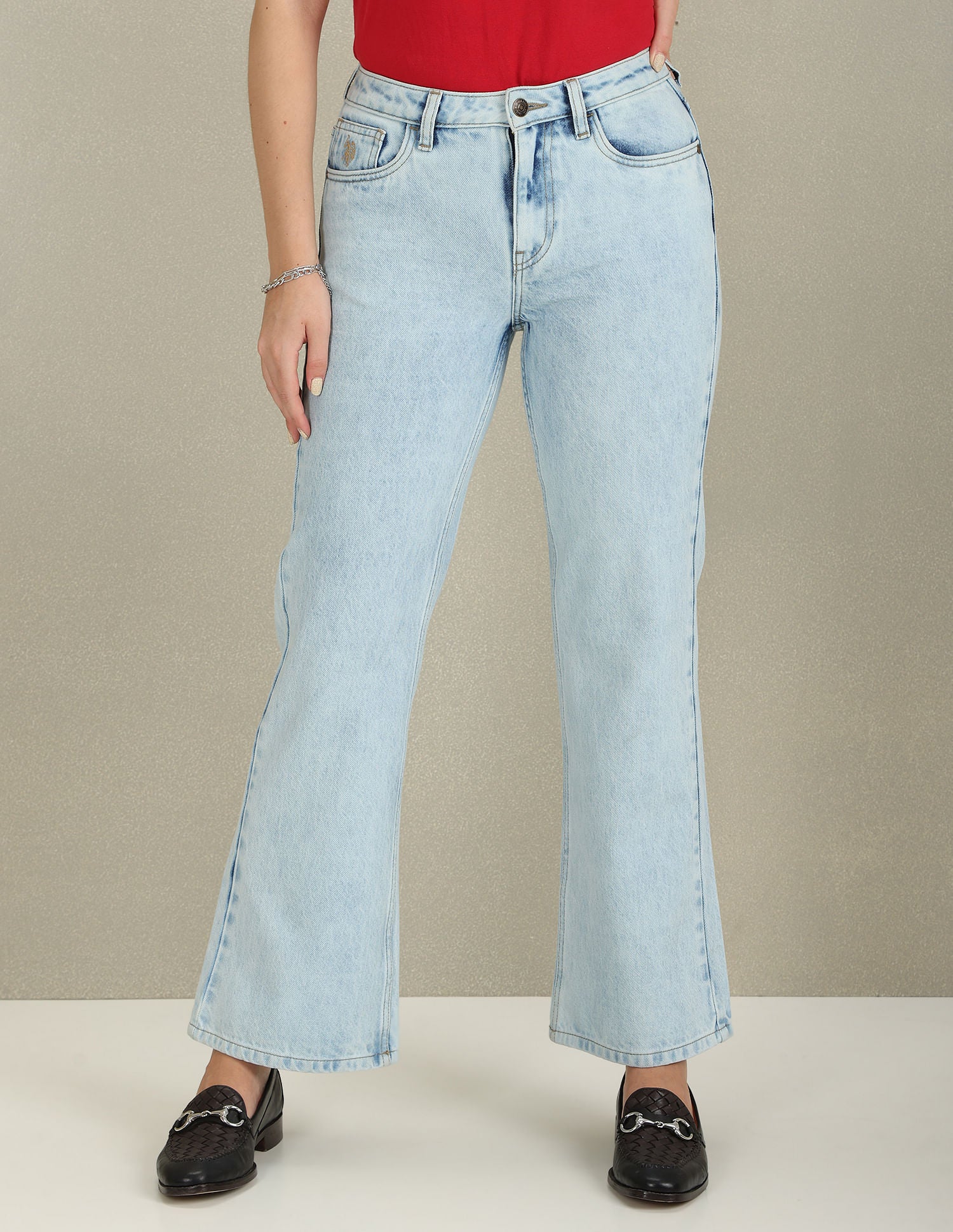 Bootcut Mid Rise Jeans Light Blue - U.S. Polo Assn. India | Large