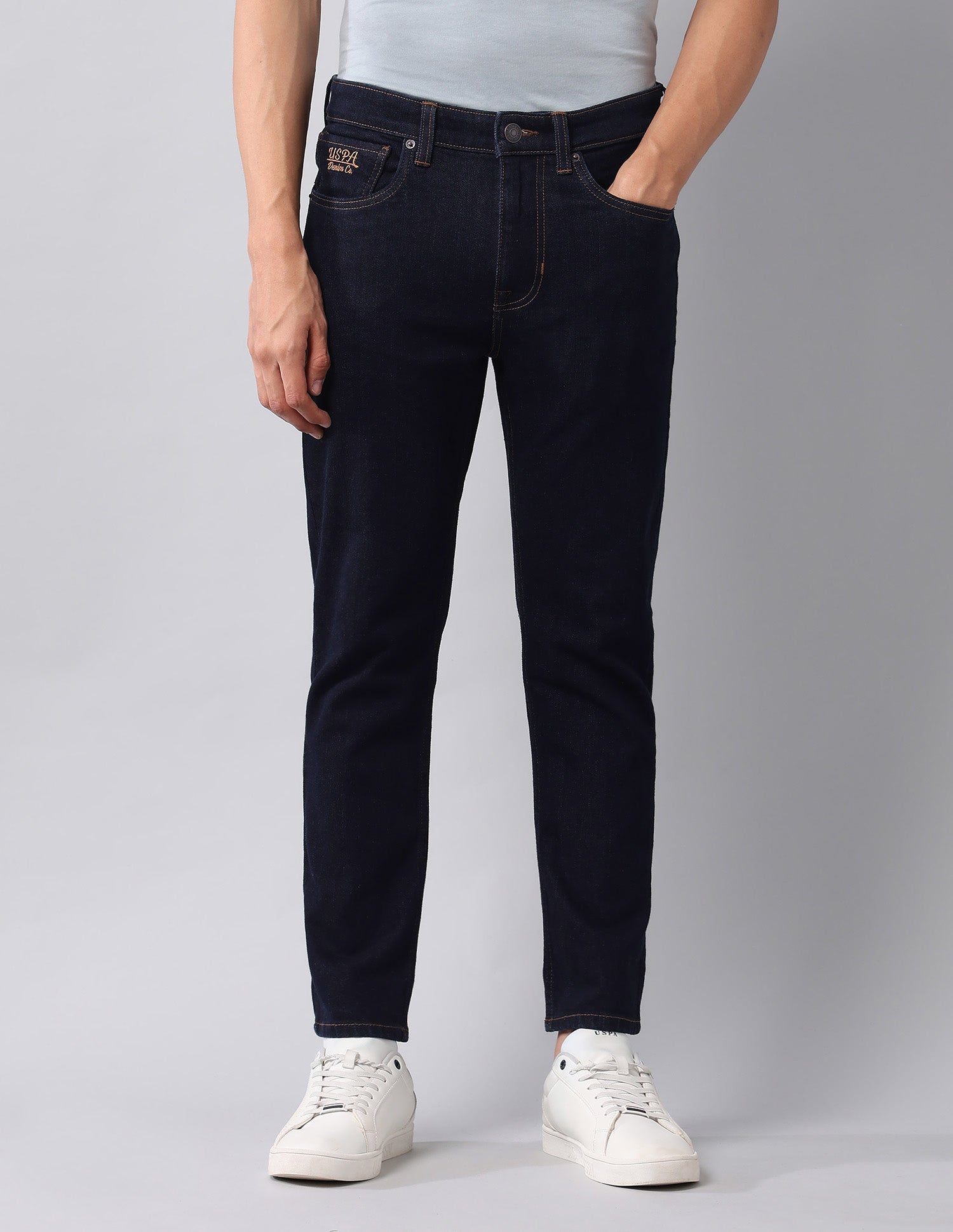 Cole Comfort Cropped Fit Blue Jeans Dark Blue - U.S. Polo Assn. India | Large