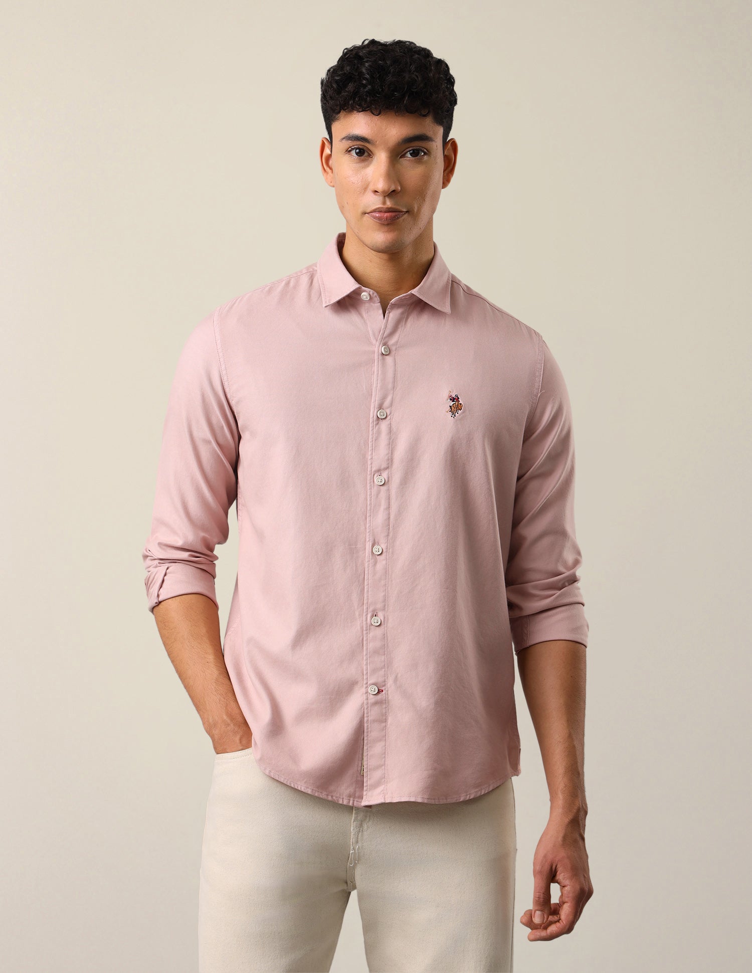 Twill Solid Shirt Pink - U.S. Polo Assn. India | Large