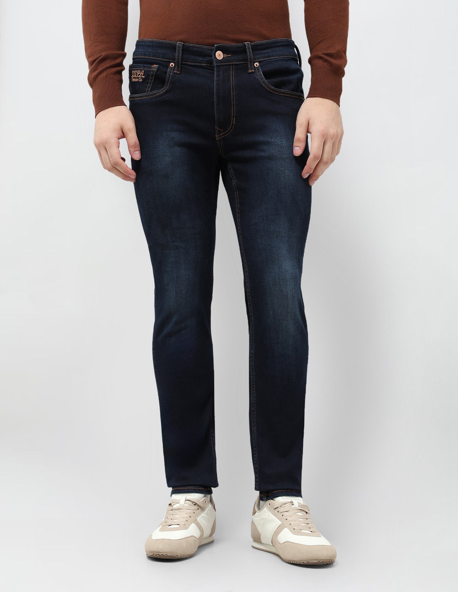 Brandon Slim Tapered Fit Blue Jeans Indigo - U.S. POLO ASSN. | Large