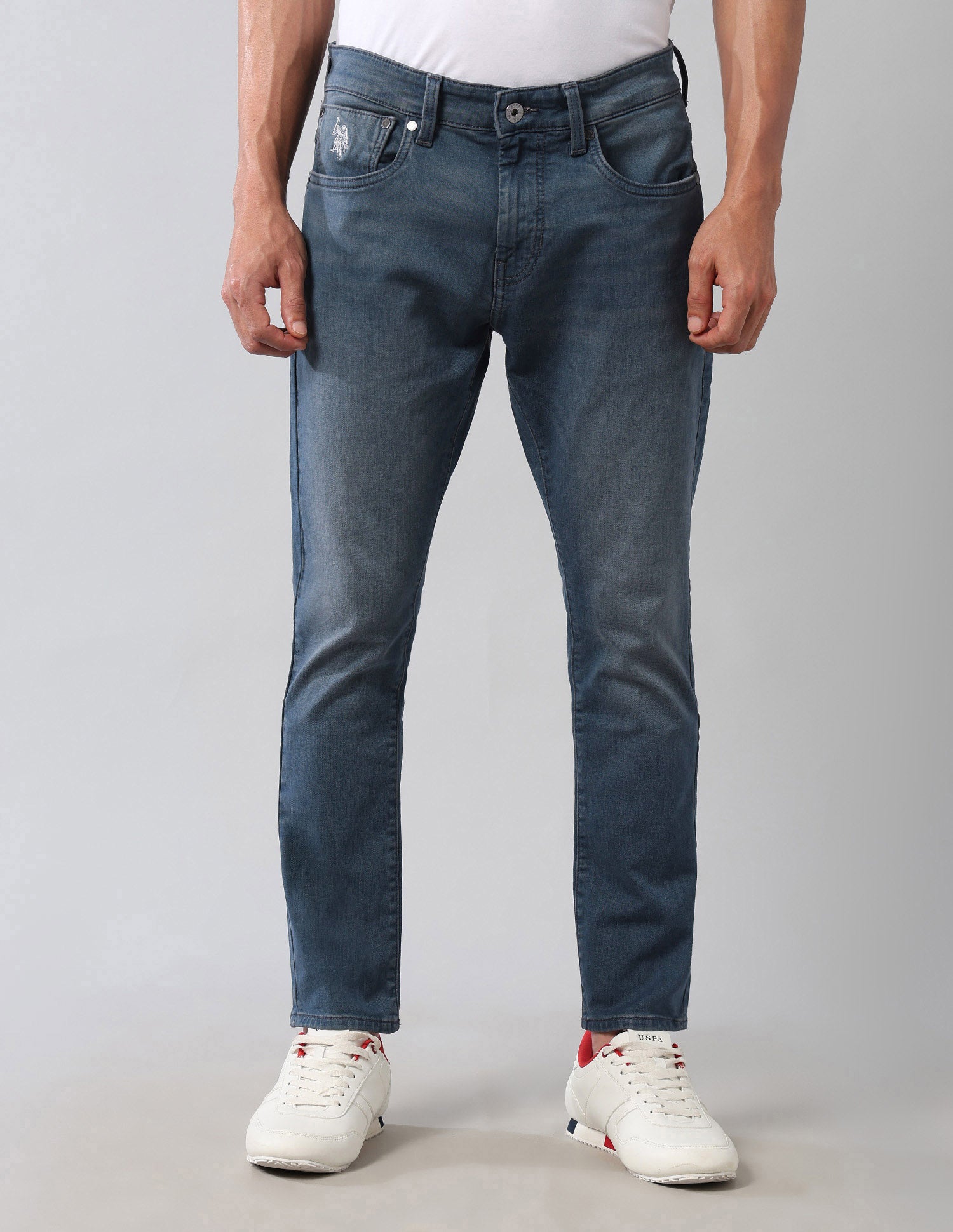 Henry Tapered Fit Blue Super Stretch Jeans Dark Wash - U.S. Polo Assn. India | Large