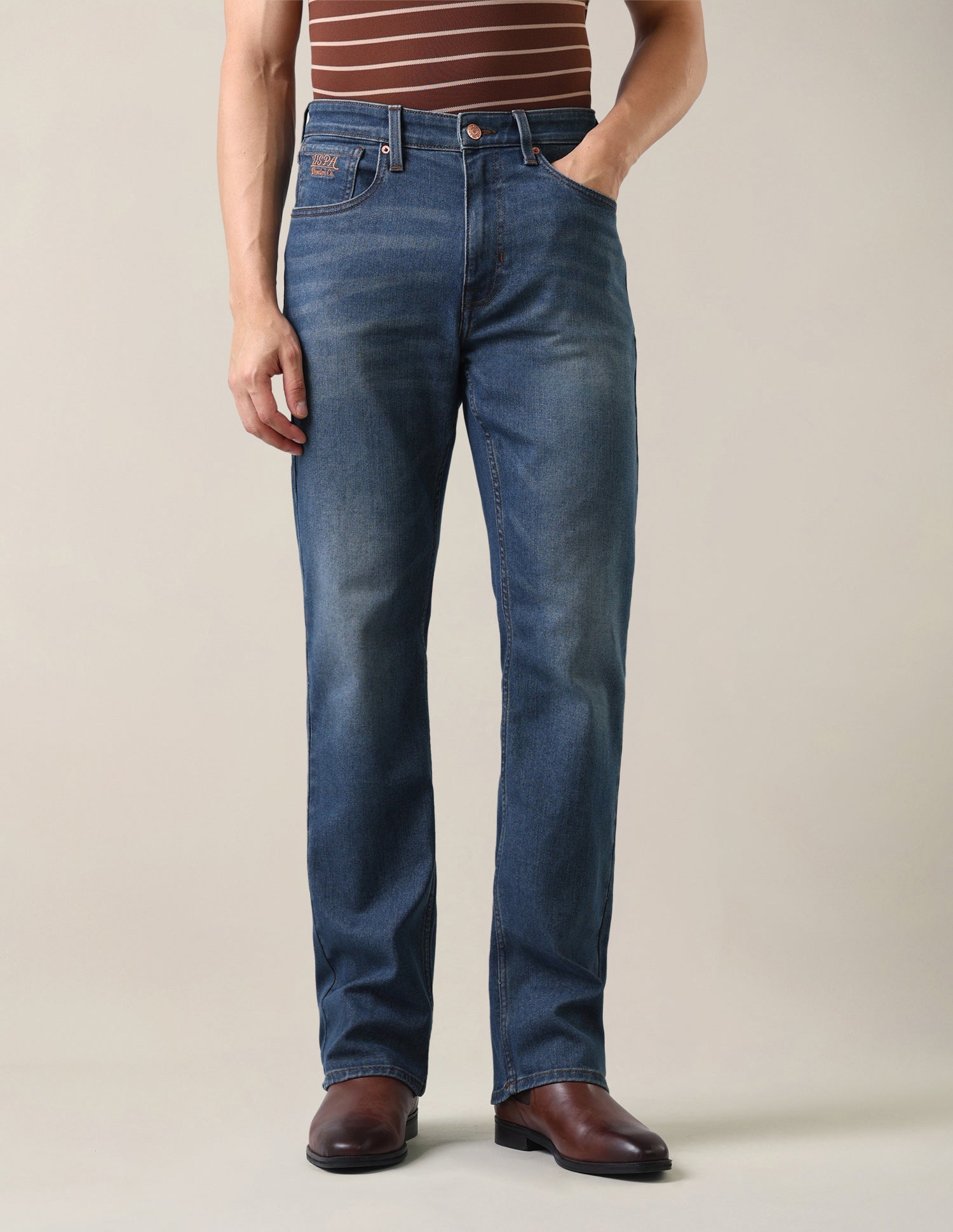 Connor Bootcut Fit Blue Jeans Dark Indigo - U.S. Polo Assn. India | Large