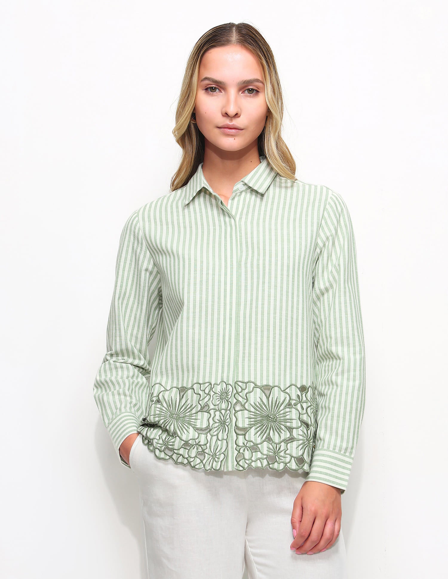 Relaxed Fit Striped Shirt Green - U.S. Polo Assn. India | Large