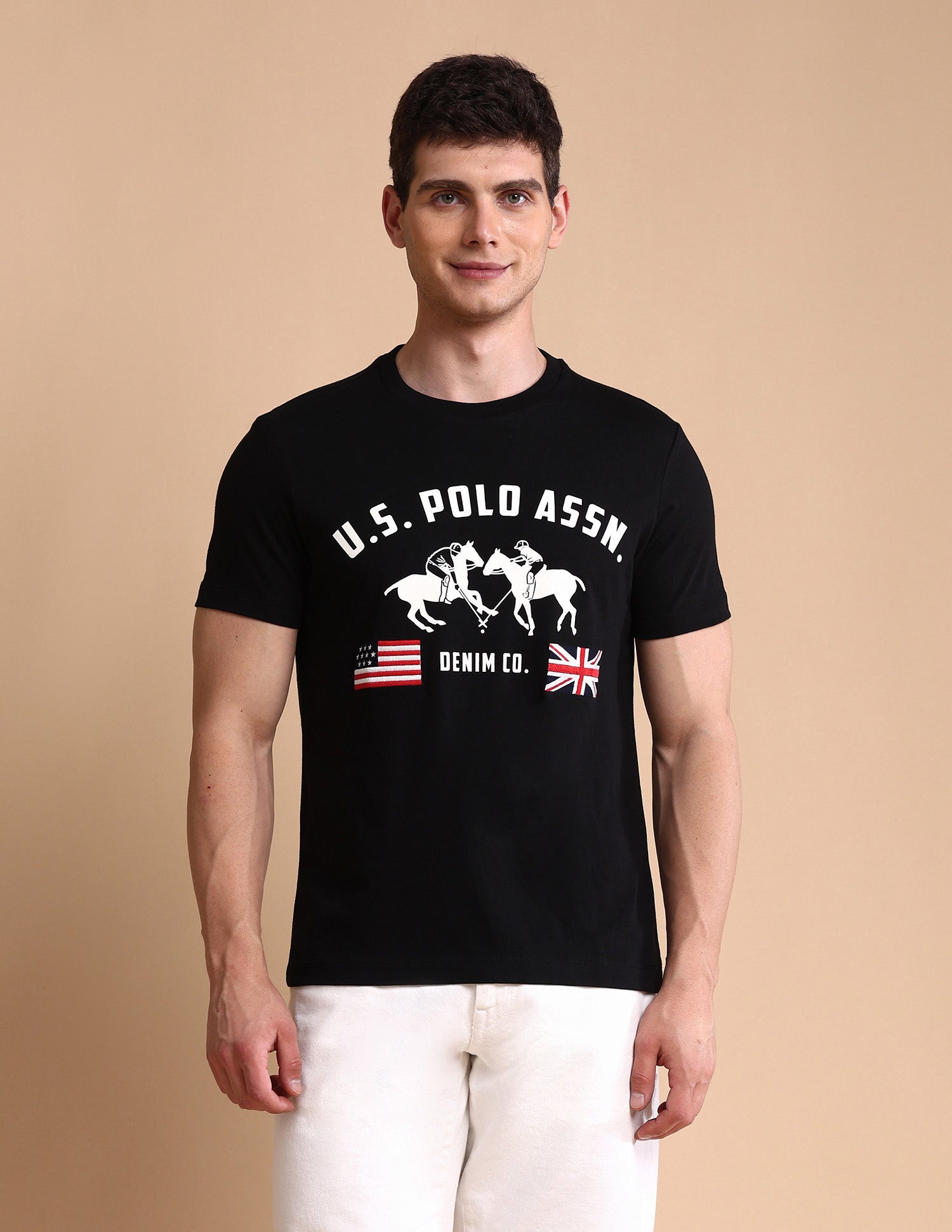 Brand Printed Muscle Fit T-Shirt Black - U.S. POLO ASSN. | Large