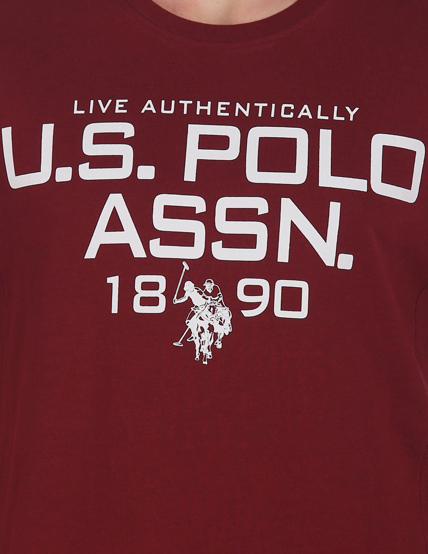Crew Neck Tri Blend I682 Lounge T-Shirt - Pack Of 1 Maroon - U.S. POLO ASSN. | Large