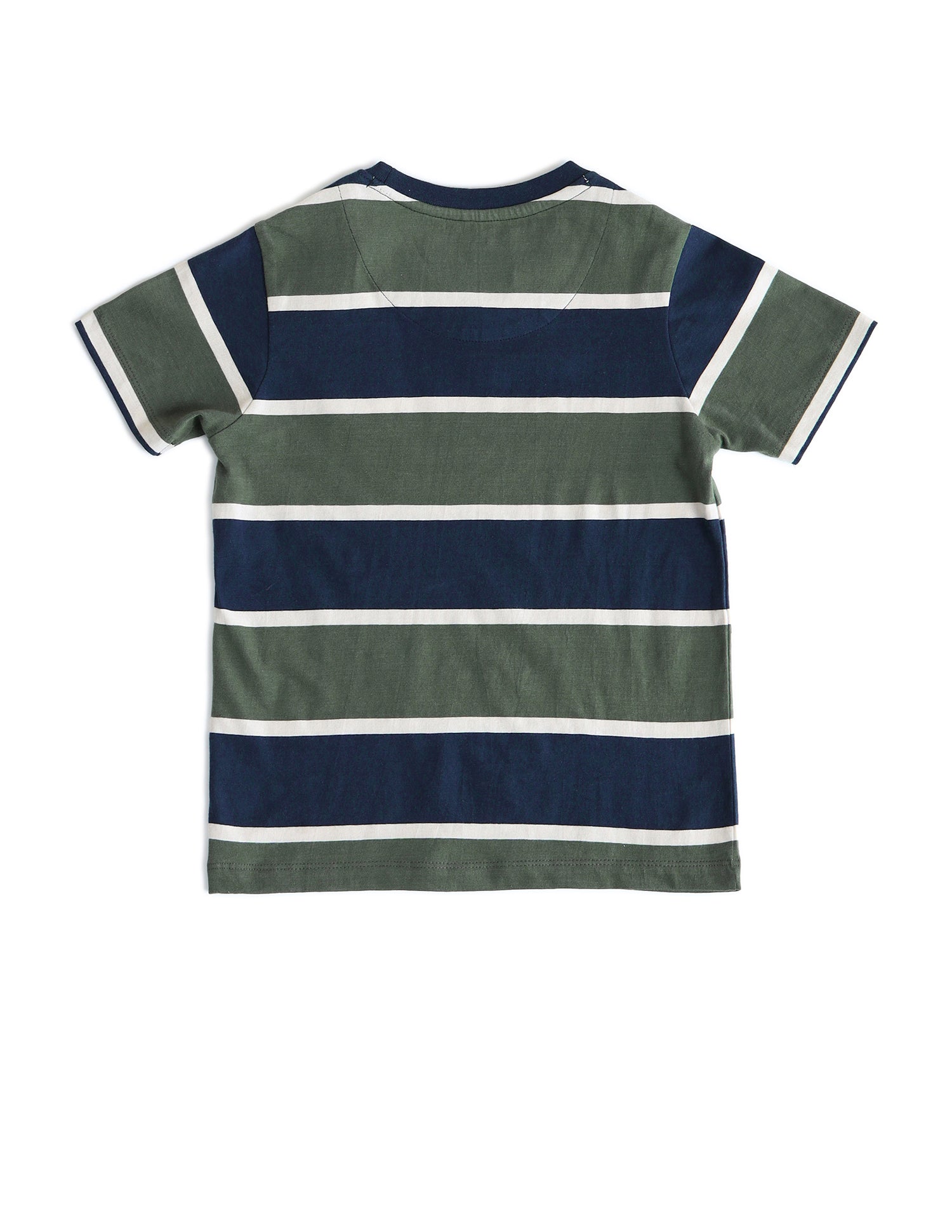 Boys Horizontal Striped Regular Fit T-Shirt Olive - U.S. POLO ASSN. | Large