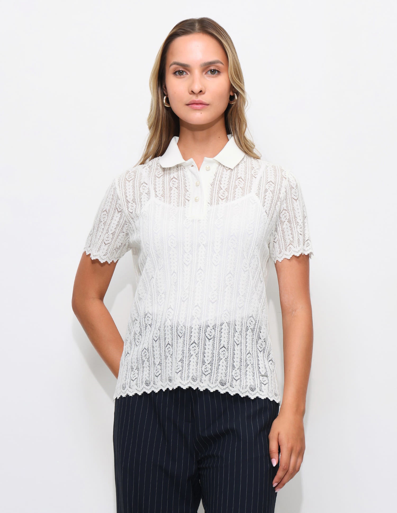 Laced Relaxed Fit Polo Shirt White - U.S. Polo Assn. India | Large