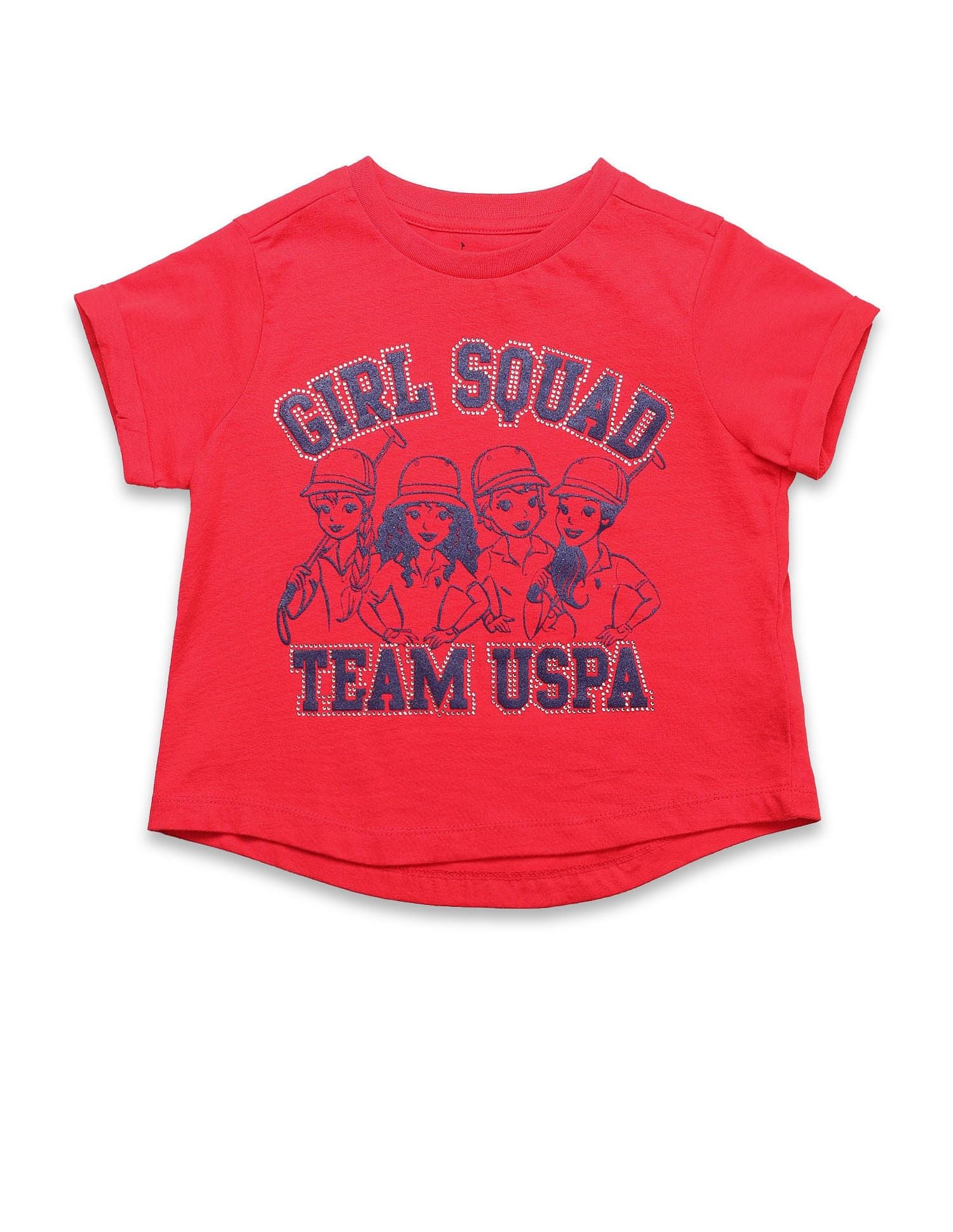 Girl Squad Pure Cotton T-Shirt Red - U.S. POLO ASSN. | Large