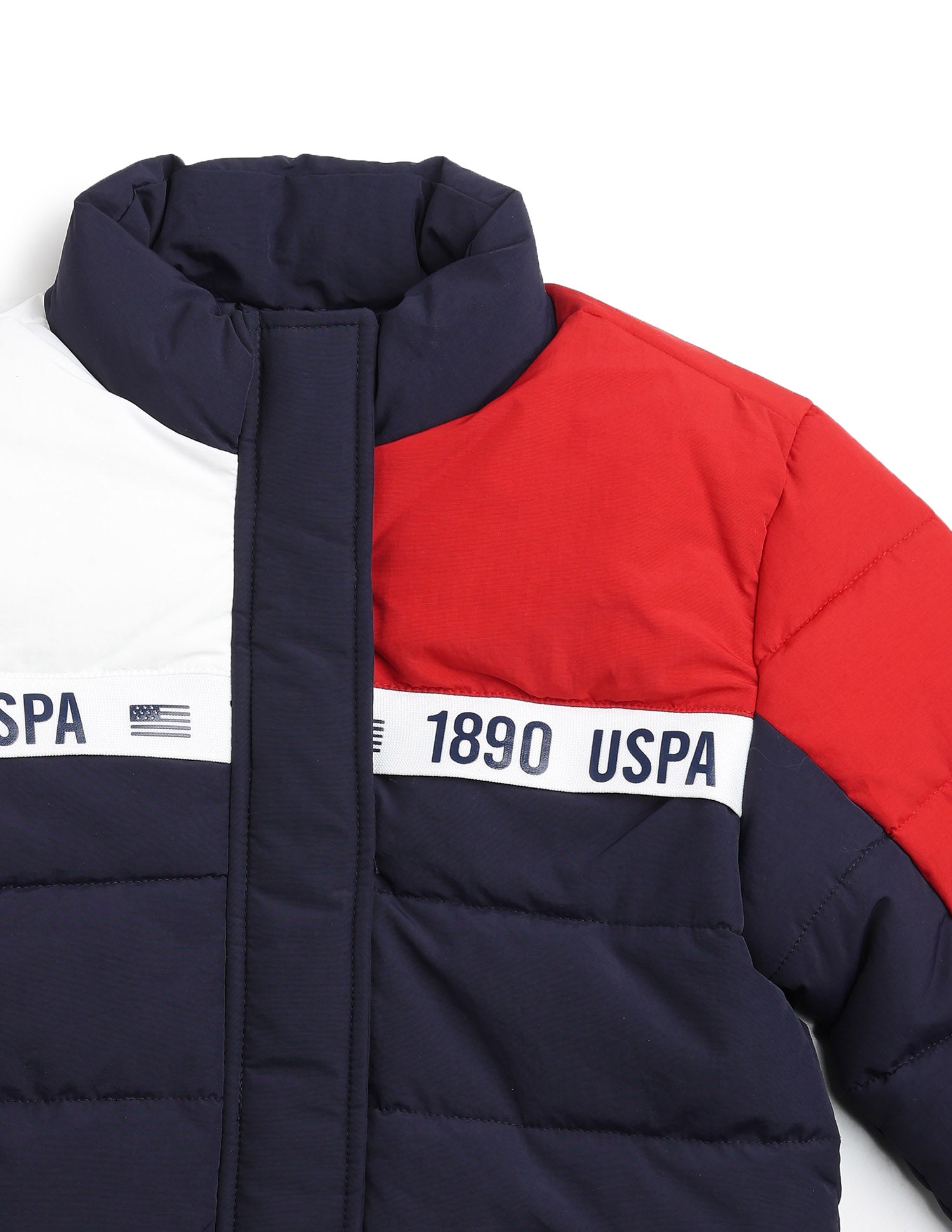 Boys Colourblocked Puffer Jacket Navy - U.S. Polo Assn. India | Large