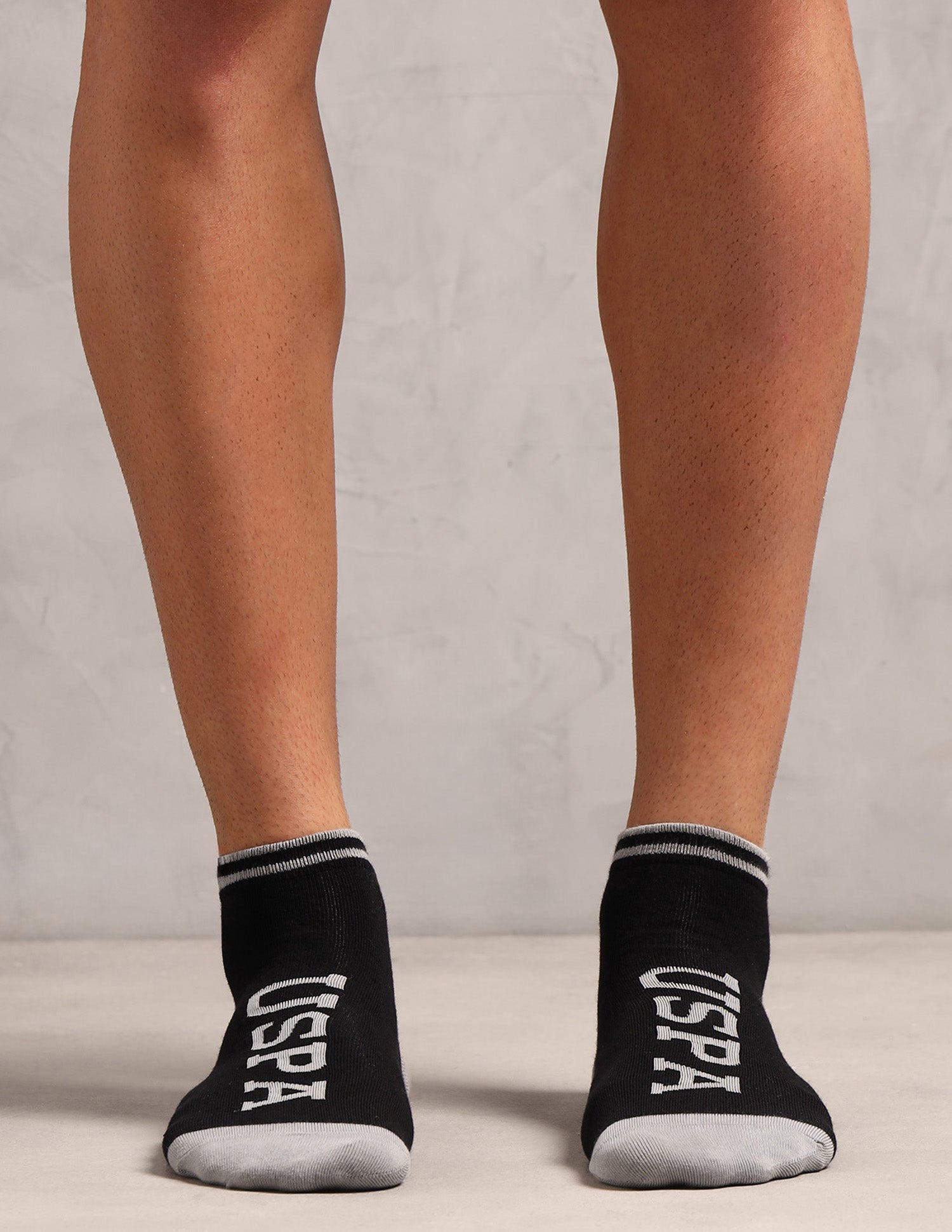 Super Soft Stretch ES010 Socks - Pack Of 3 Navy, Black, Light Grey Mel - U.S. Polo Assn. India | Large