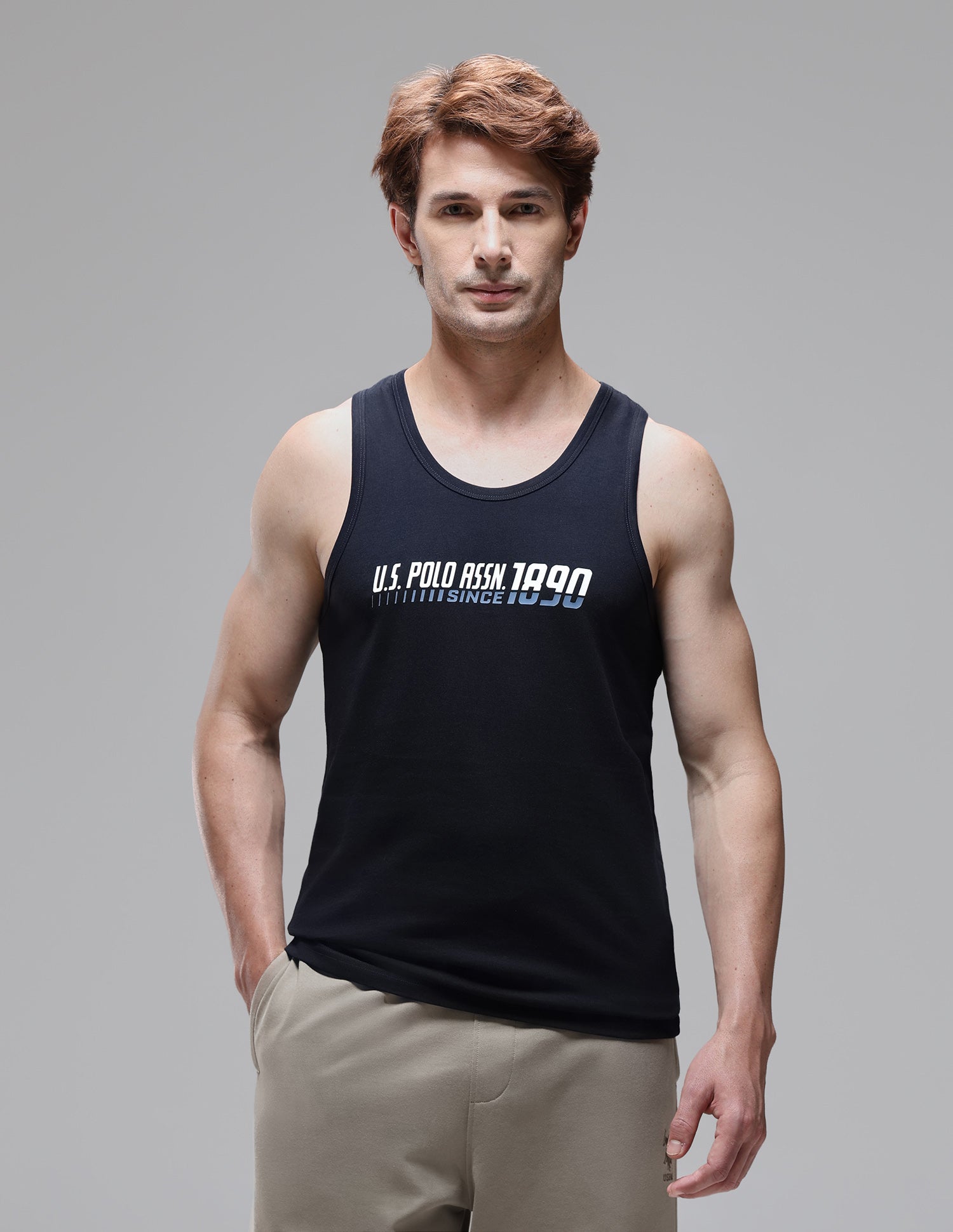 Graphic Printed Antimicrobial OEV09 Vest Navy - U.S. Polo Assn. India | Large