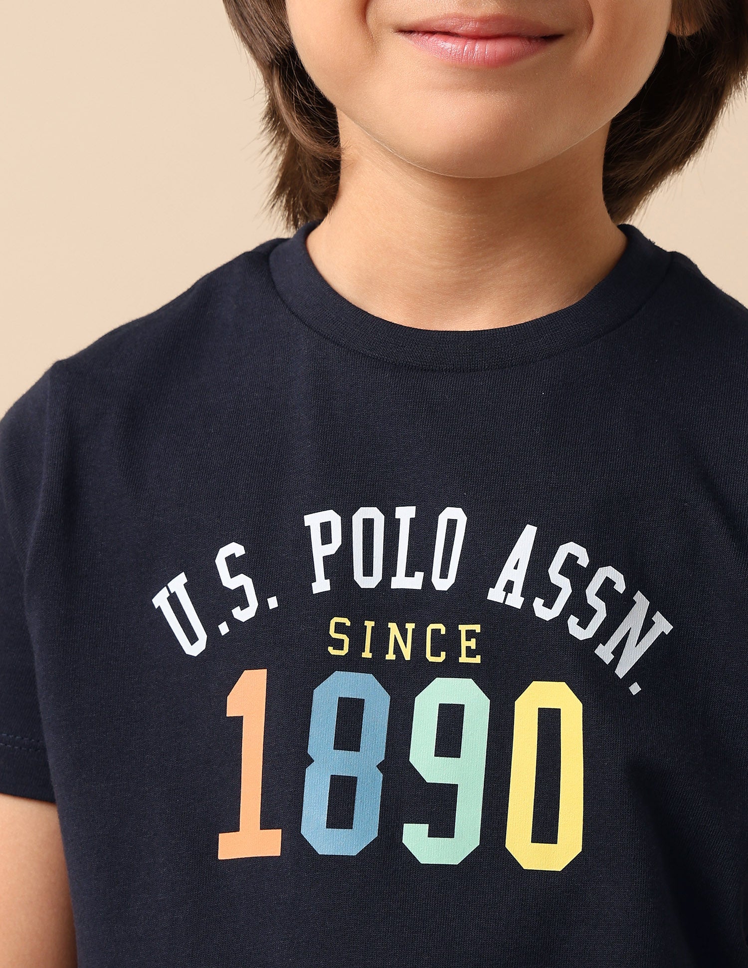 Boys Pure Cotton Brand Printed T Shirt Navy - U.S. POLO ASSN. | Large