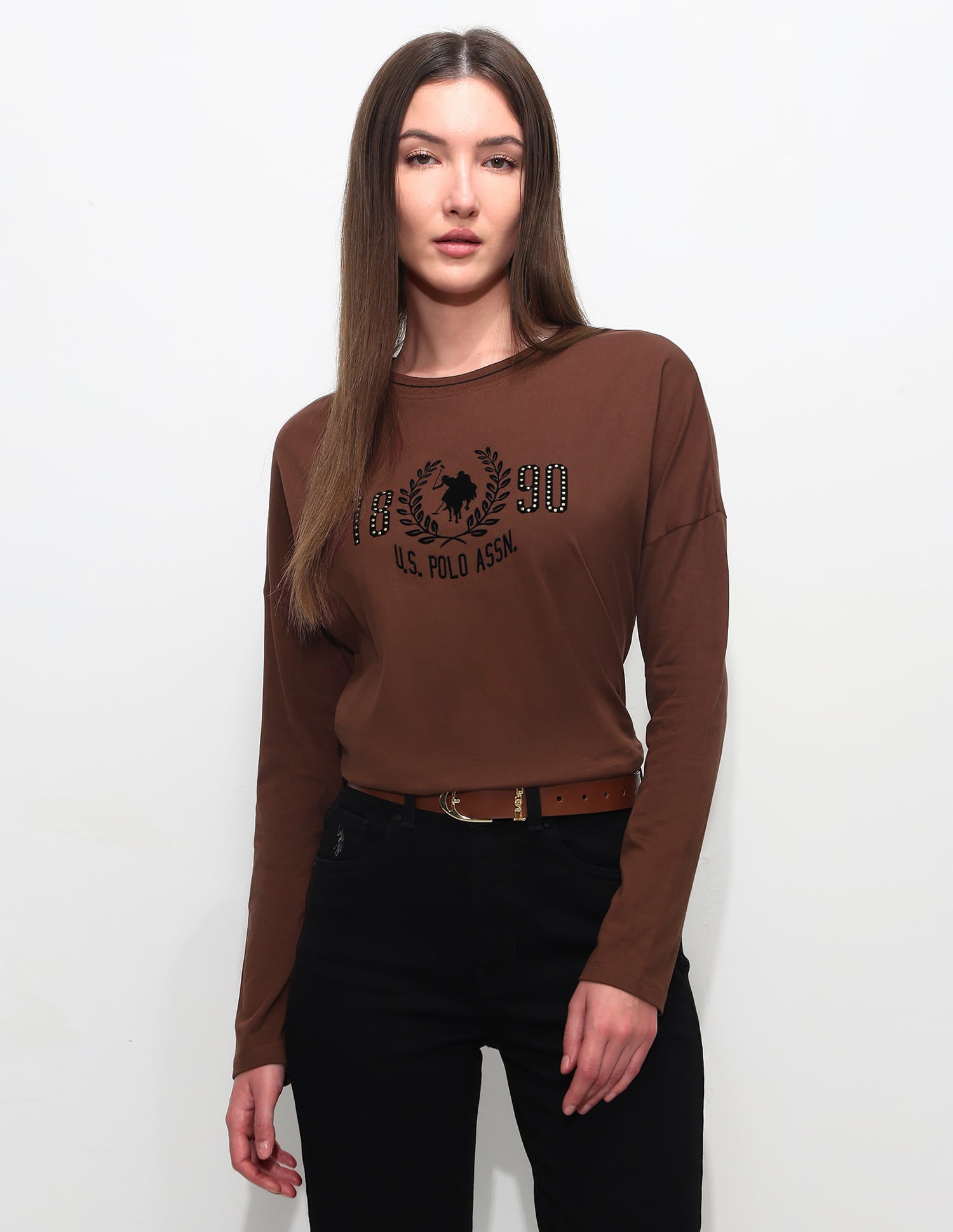 Relaxed Fit Brand Printed T-Shirt Brown - U.S. Polo Assn. India | Large