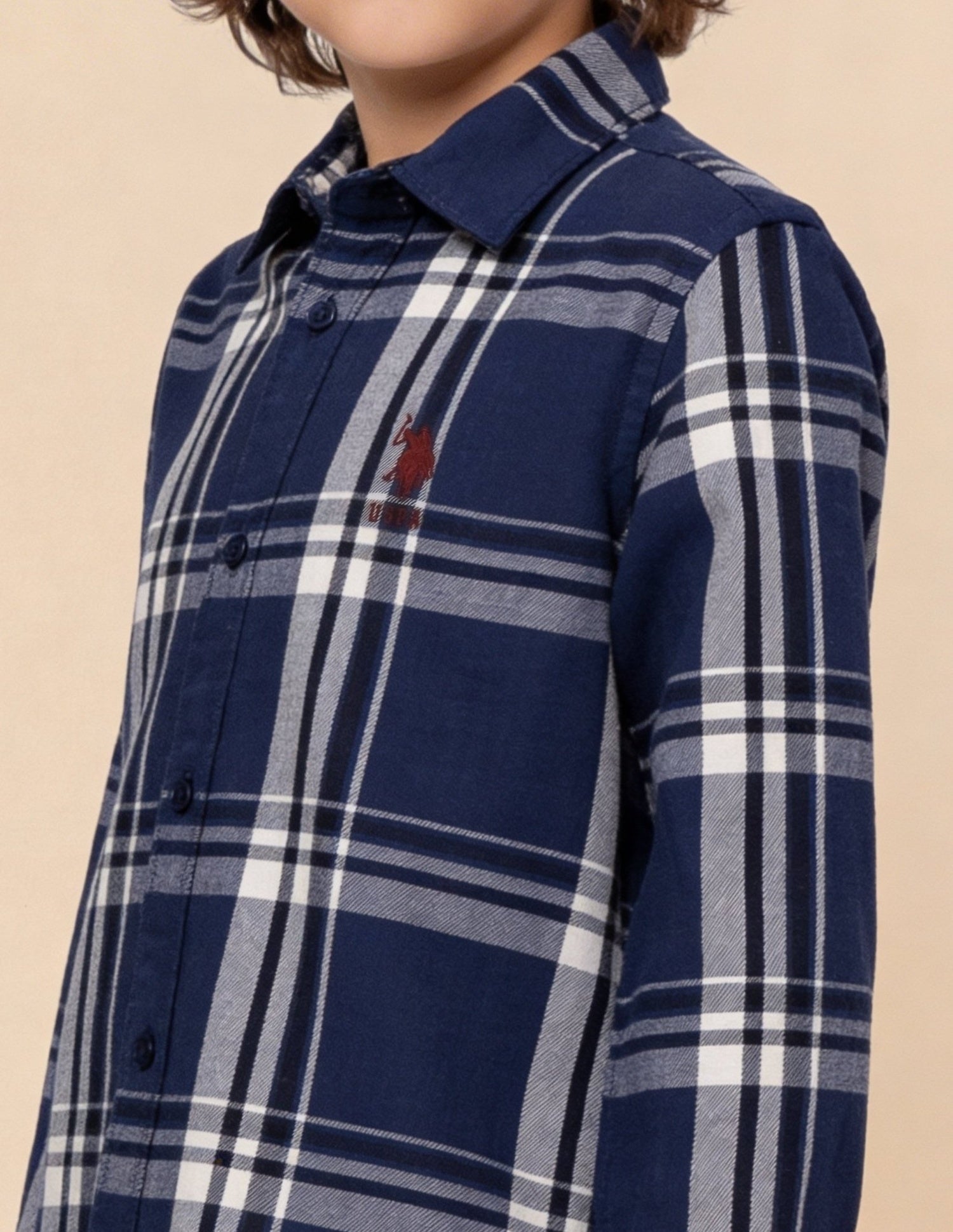 Tartan Checked Twill Shirt Blue - U.S. Polo Assn. India | Large