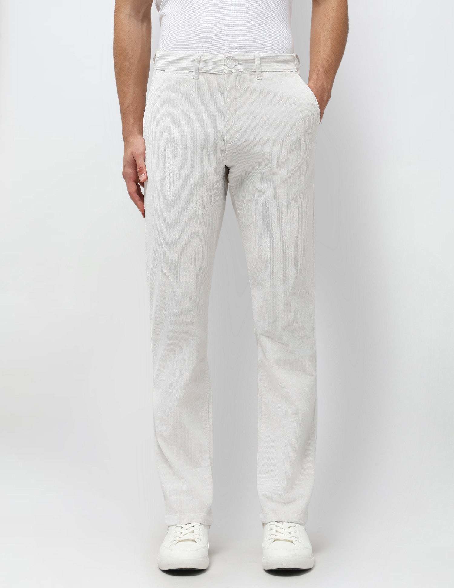 Riley Straight Fit Corduroy Trousers White - U.S. POLO ASSN. | Large