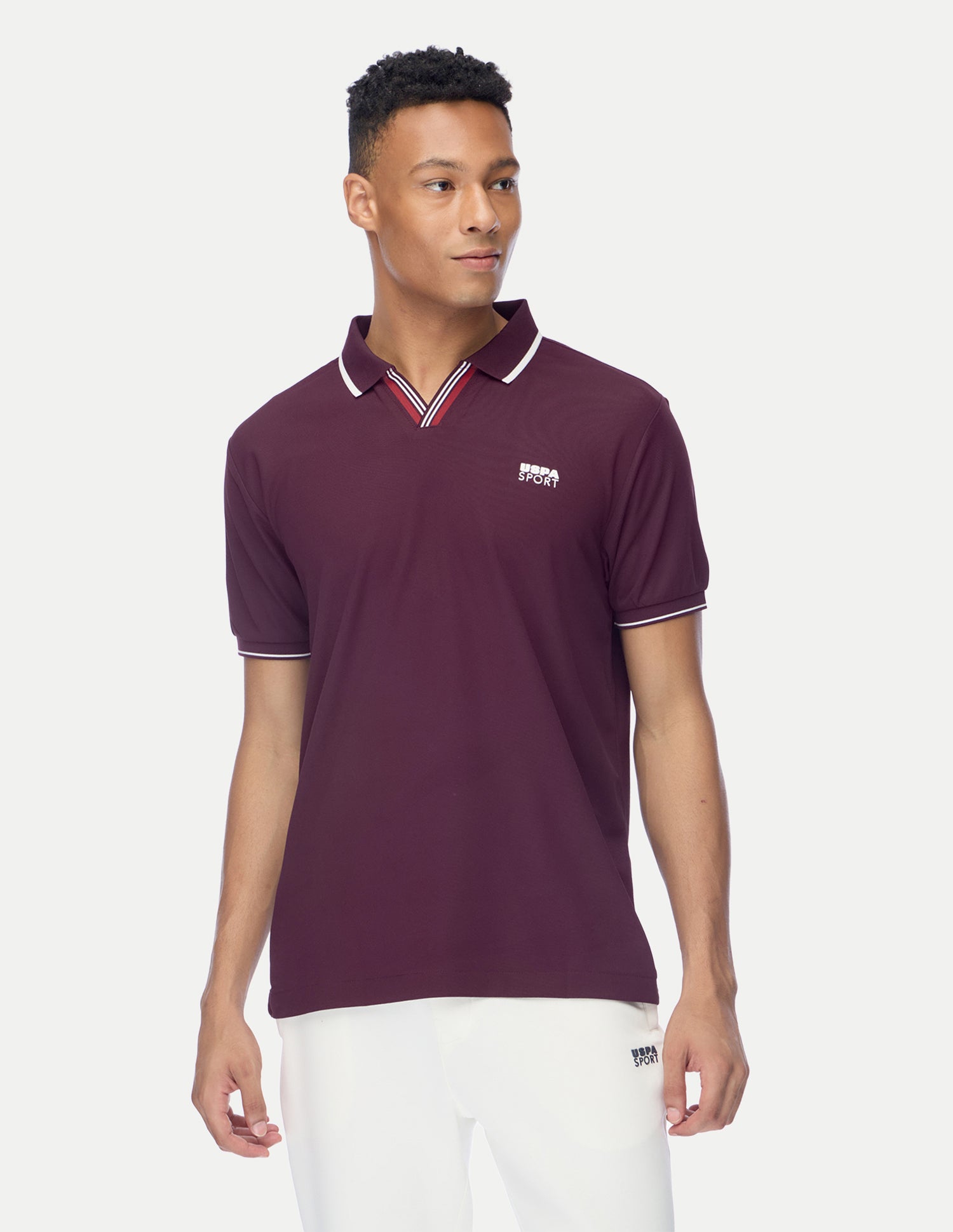 Solid Regular Fit Active Polo Shirt Burgundy - U.S. Polo Assn. India | Large