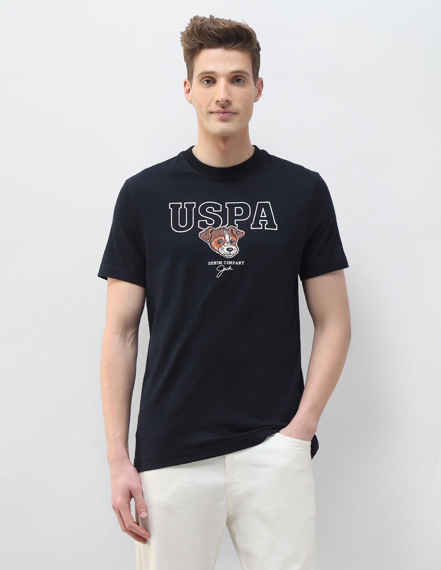 Motel On The Coast Slim Fit T-Shirt Navy - U.S. Polo Assn. India | Large