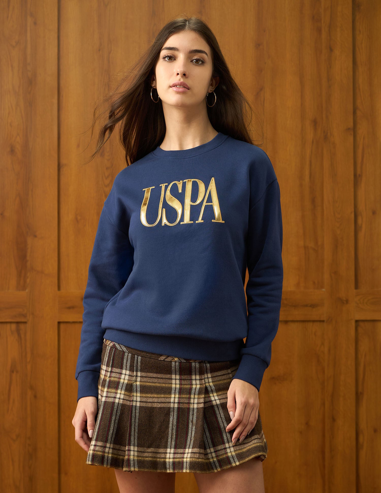 Brand Printed Loose Fit Sweatshirt Blue - U.S. POLO ASSN. | Large