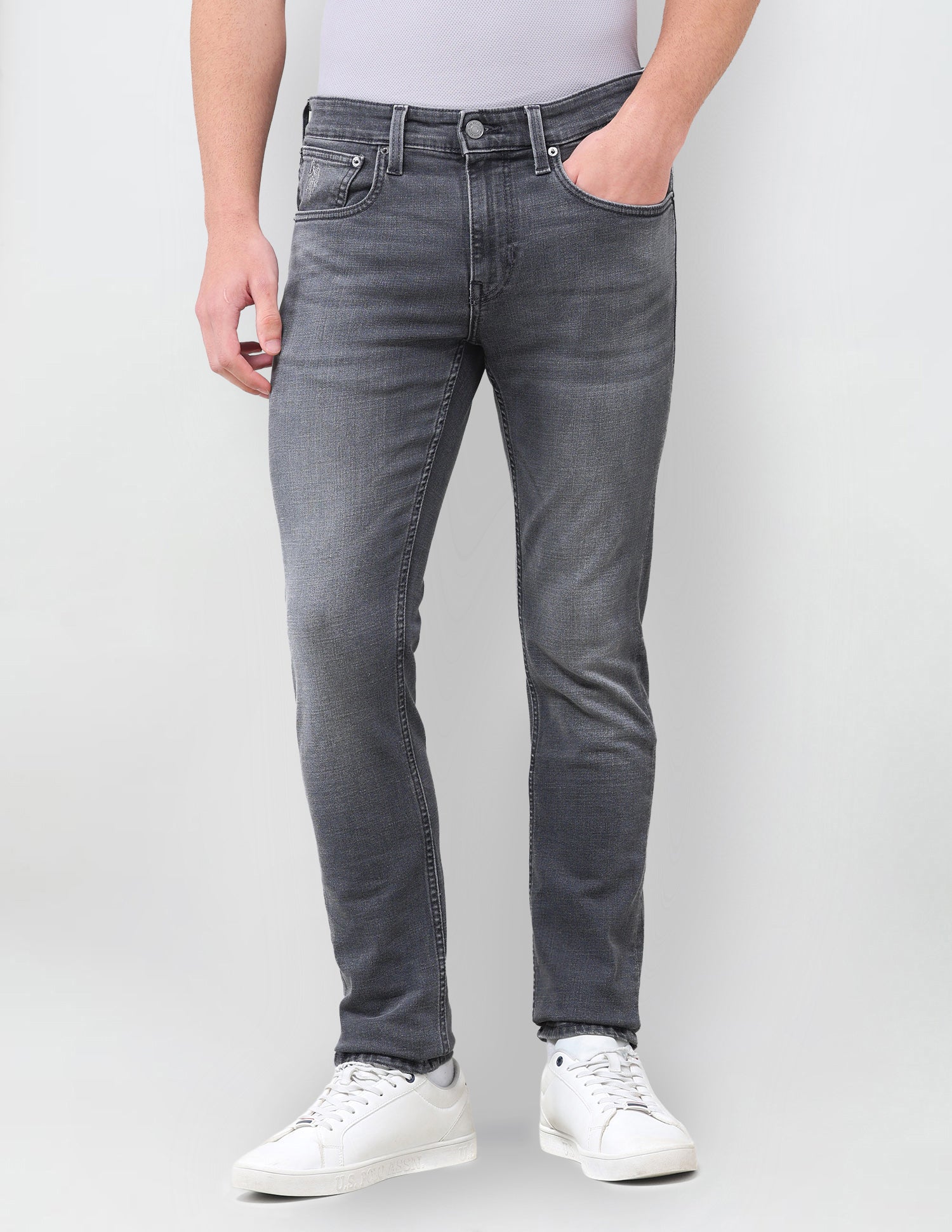Regallo Skinny Fit Grey Jeans Grey - U.S. Polo Assn. India | Large