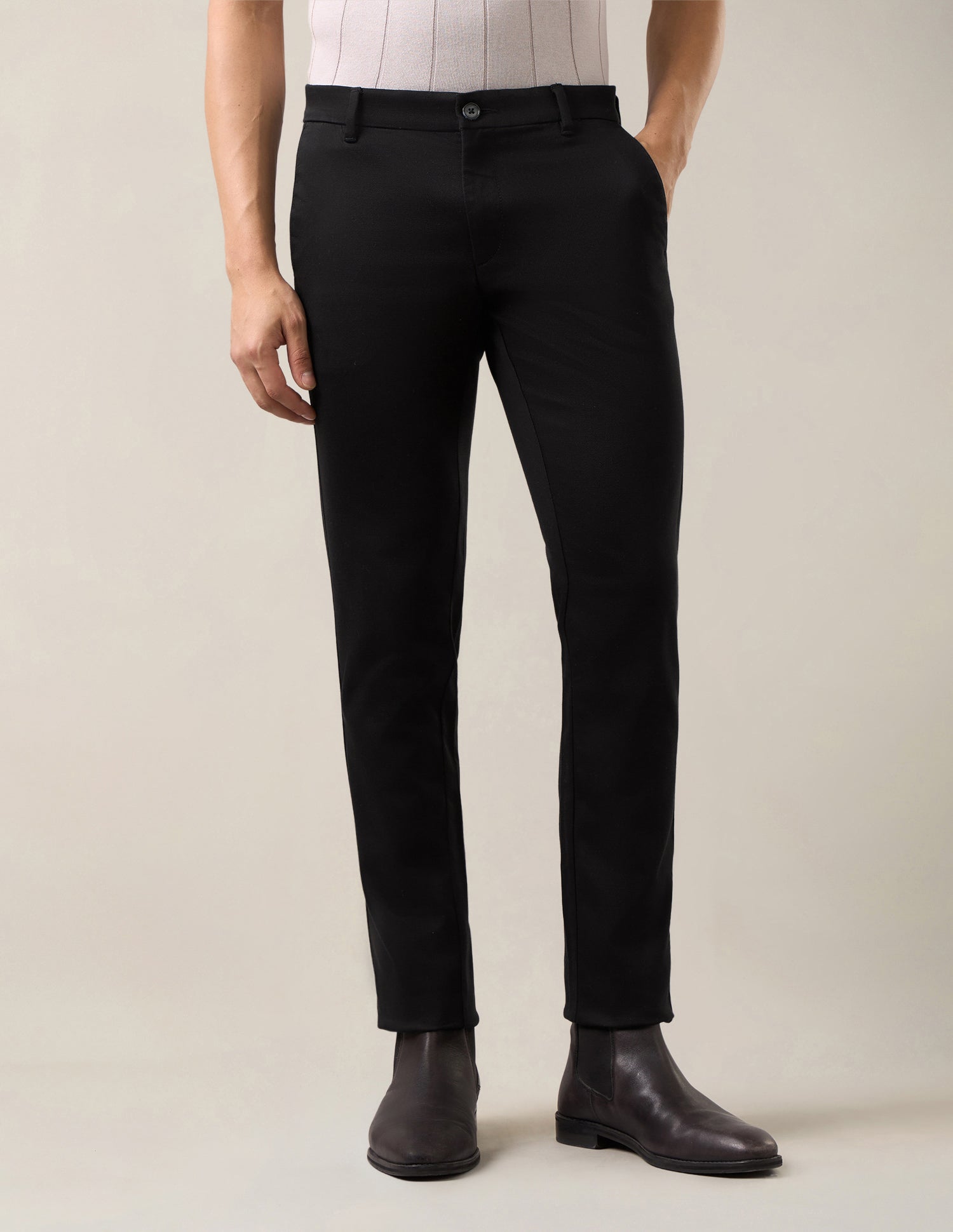 Mid Rise Denver Slim Fit Trousers Black - U.S. Polo Assn. India | Large
