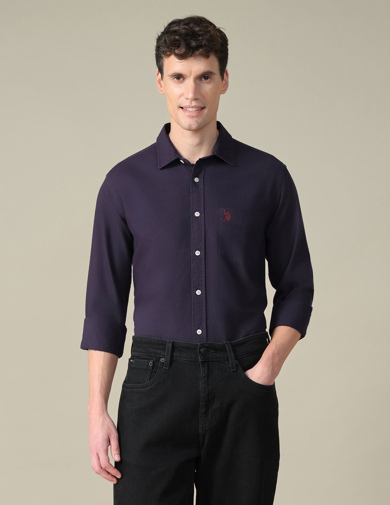Oxford Tailored Fit Shirt Purple - U.S. Polo Assn. India | Large