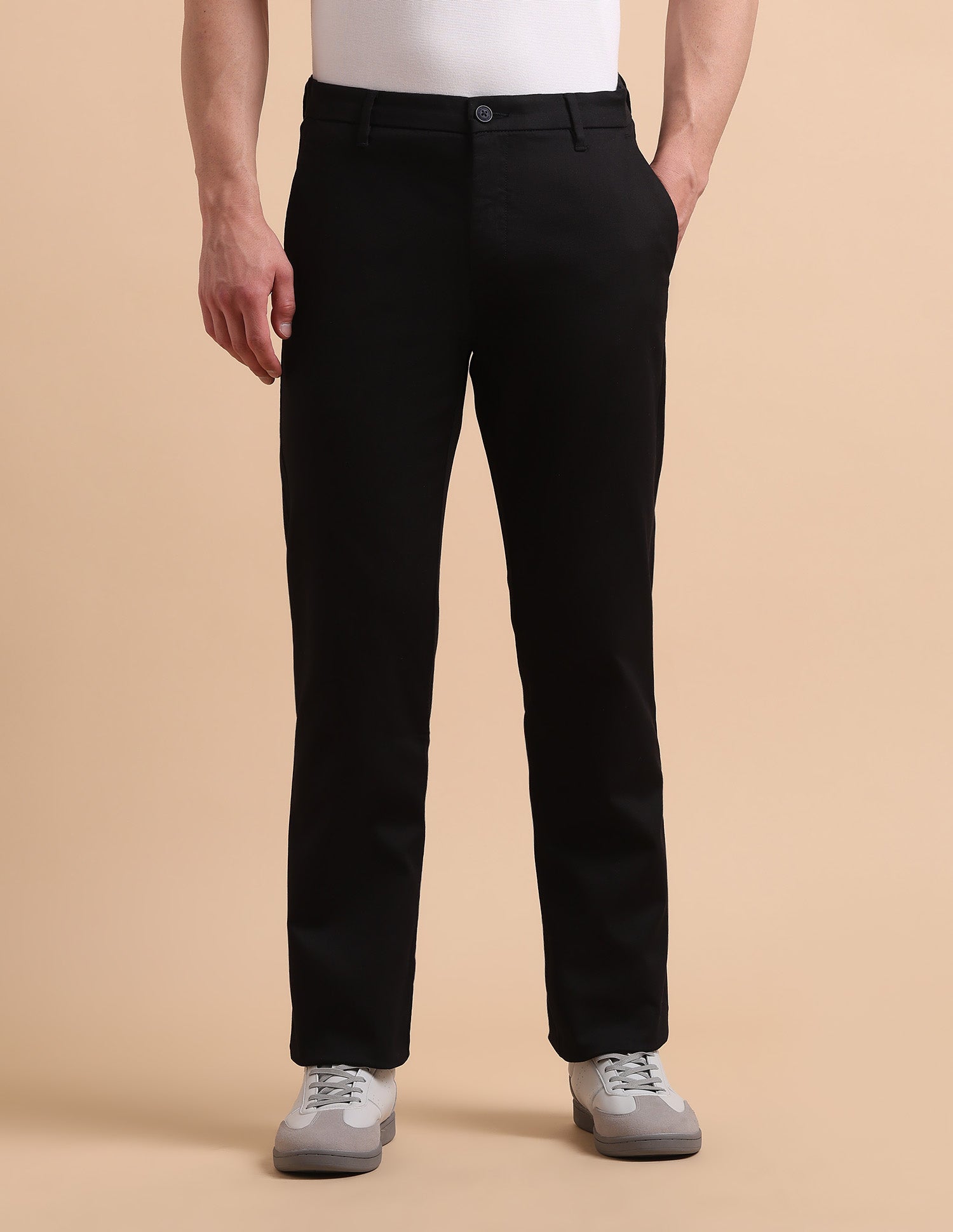 Satin Slim Fit Trousers Black - U.S. POLO ASSN. | Large