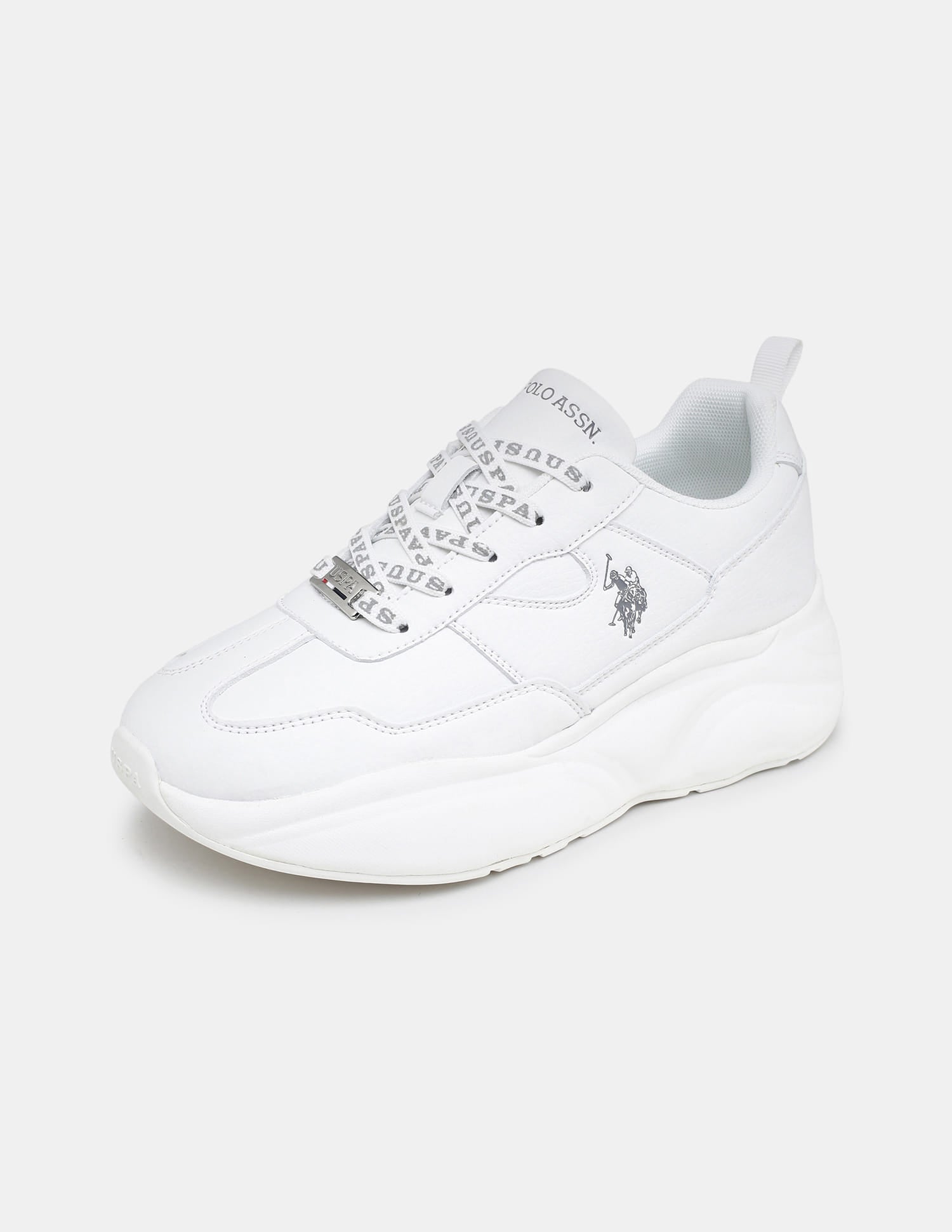 Women Lace Ups Evienne Sneakers Off White - U.S. Polo Assn. India | Large