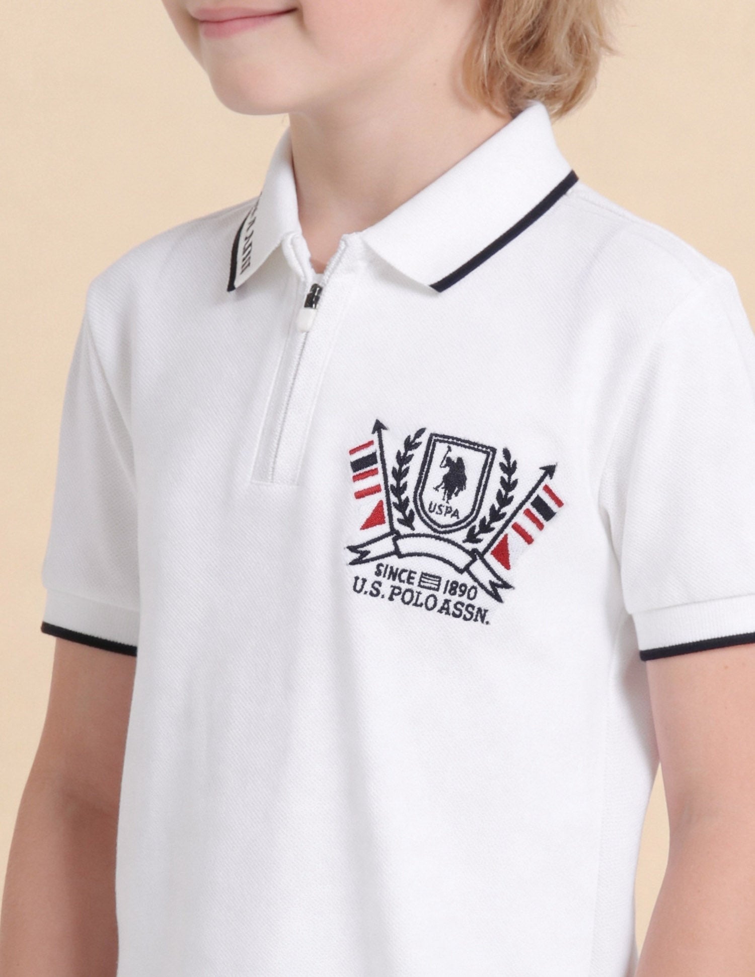 Solid Regular Fit Polo Shirt White - U.S. Polo Assn. India | Large