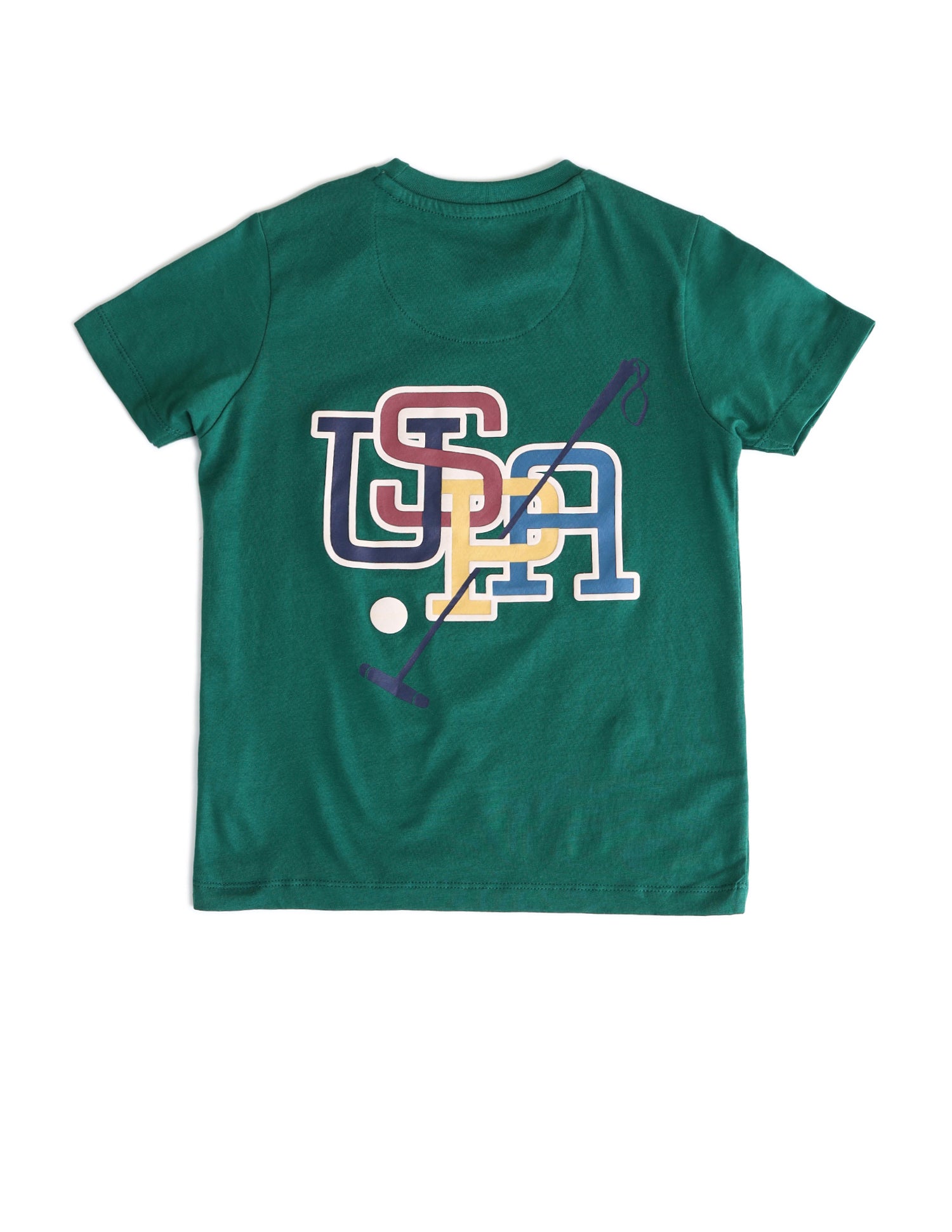 Boys Brand Printed Regular Fit T-Shirt Green - U.S. POLO ASSN. | Large