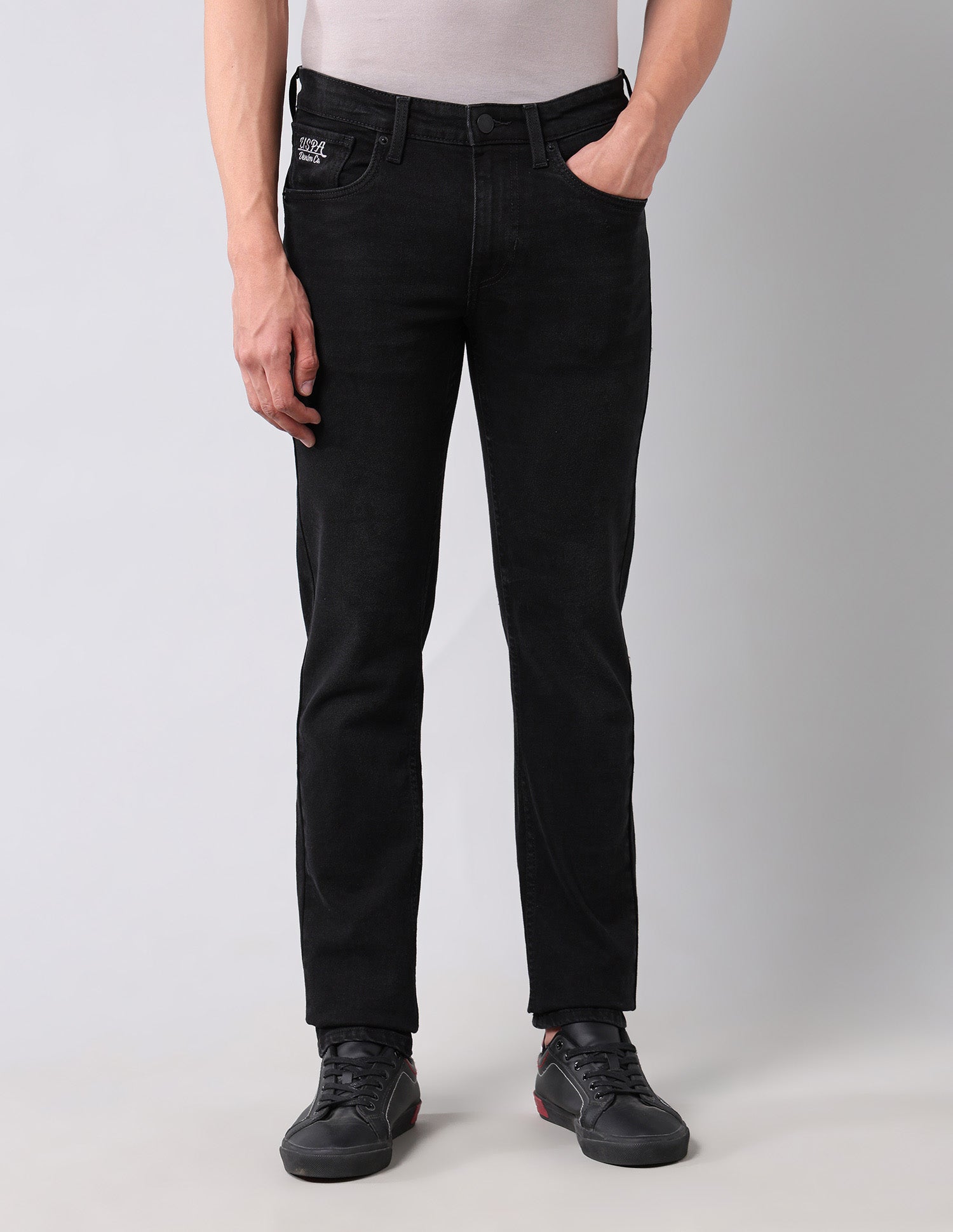 Regallo Skinny Fit Black Jeans Black - U.S. Polo Assn. India | Large