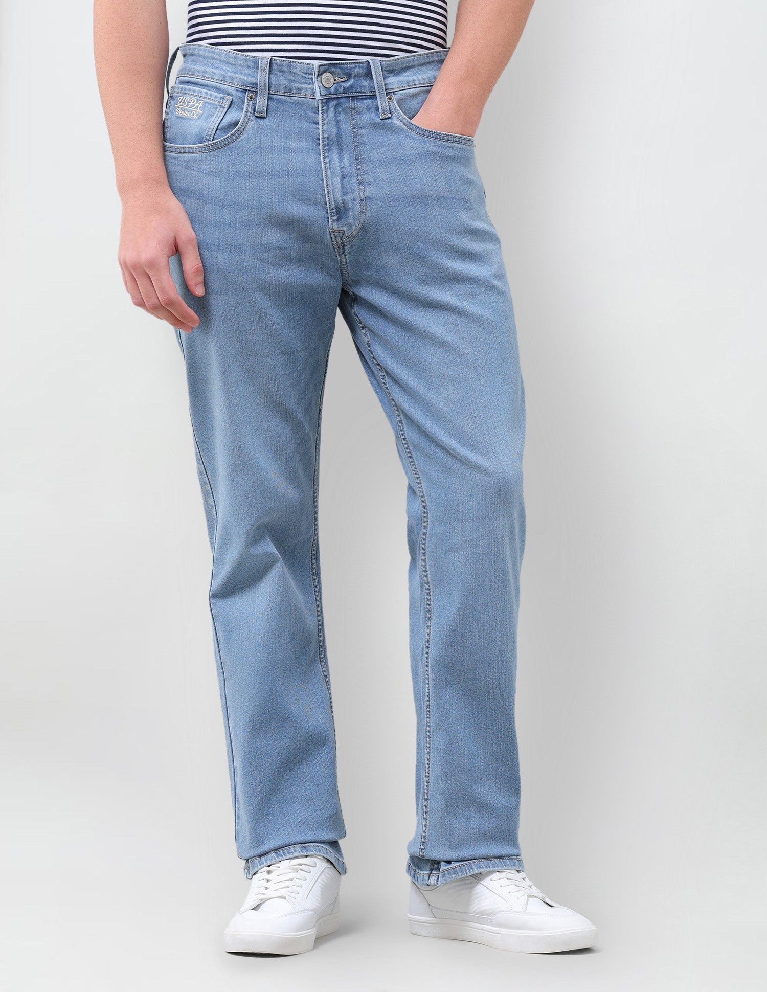 Connor Bootcut Fit Blue Jeans Light Indigo - U.S. Polo Assn. India | Large