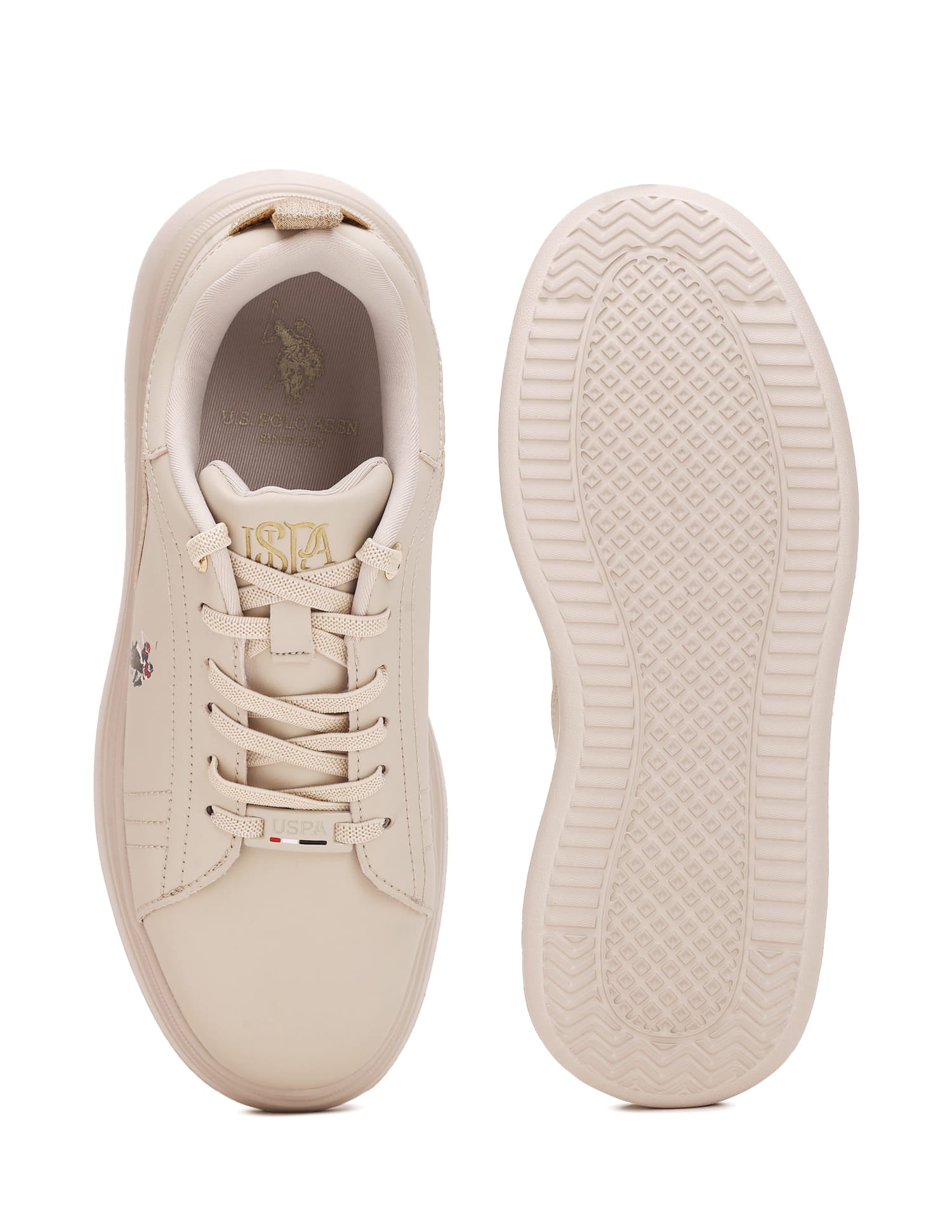 Minimal Logo Ariel Sneakers Beige - U.S. Polo Assn. India | Large