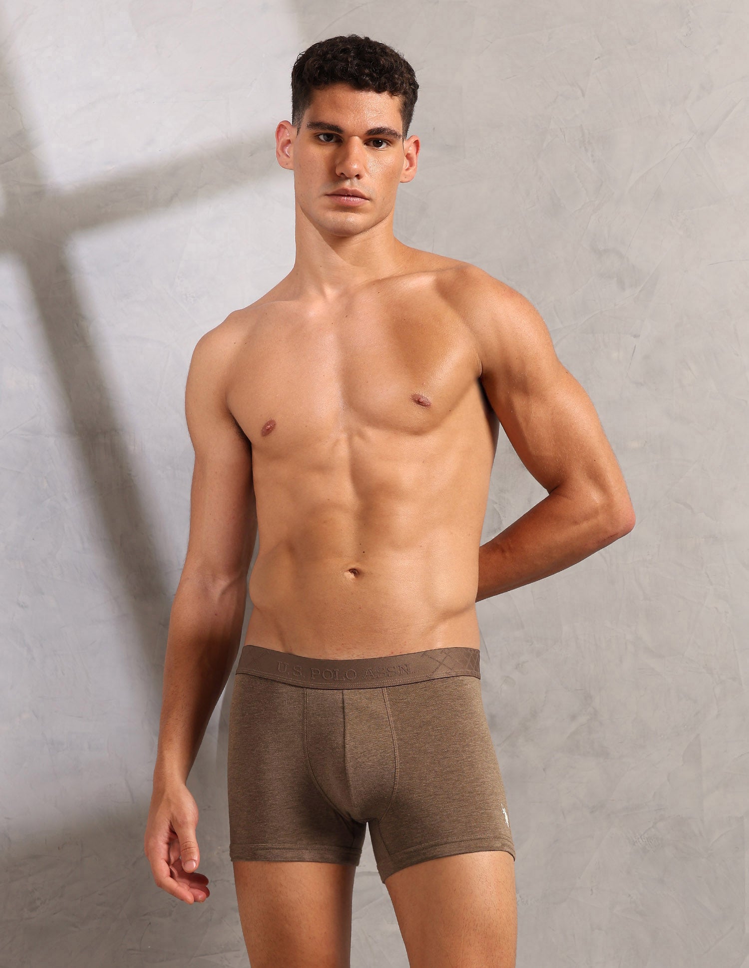Moisture Control Breathable PT006 Trunks - Pack Of 1 Light Brown Melange - U.S. POLO ASSN. | Large