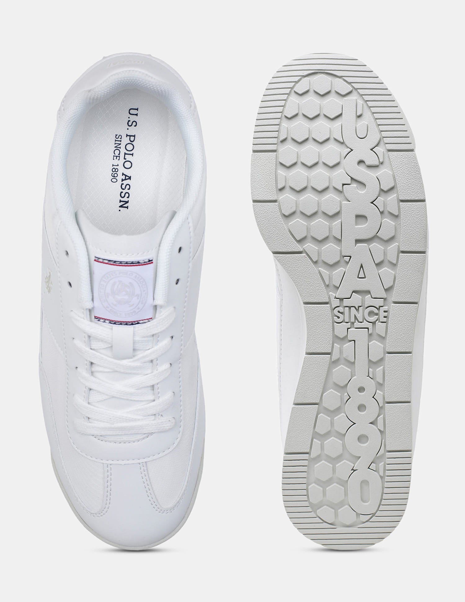 Round Toe Lace Ups Gallop Sneakers White - U.S. Polo Assn. India | Large
