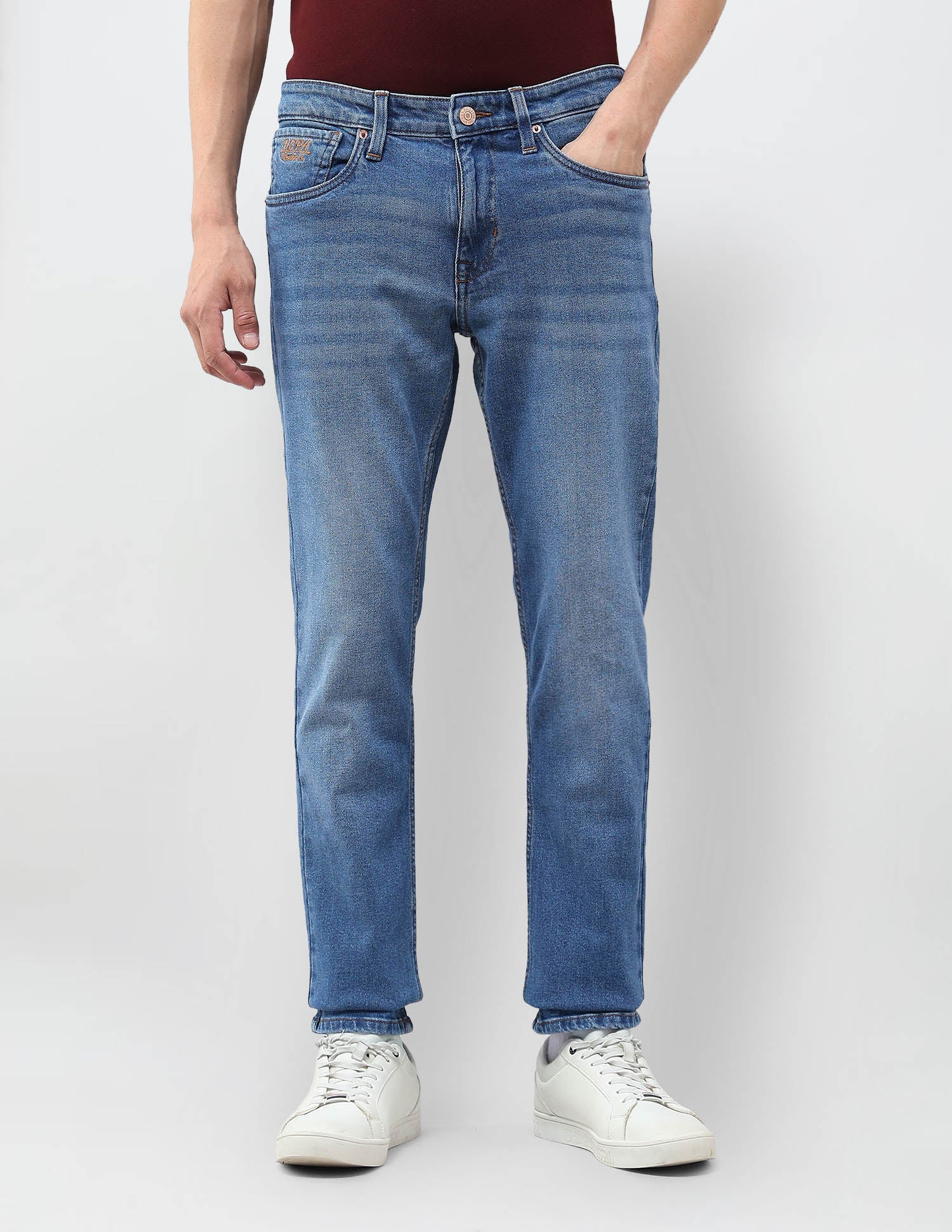 Brandon Slim Tapered Fit Blue Jeans Med Blue - U.S. POLO ASSN. | Large