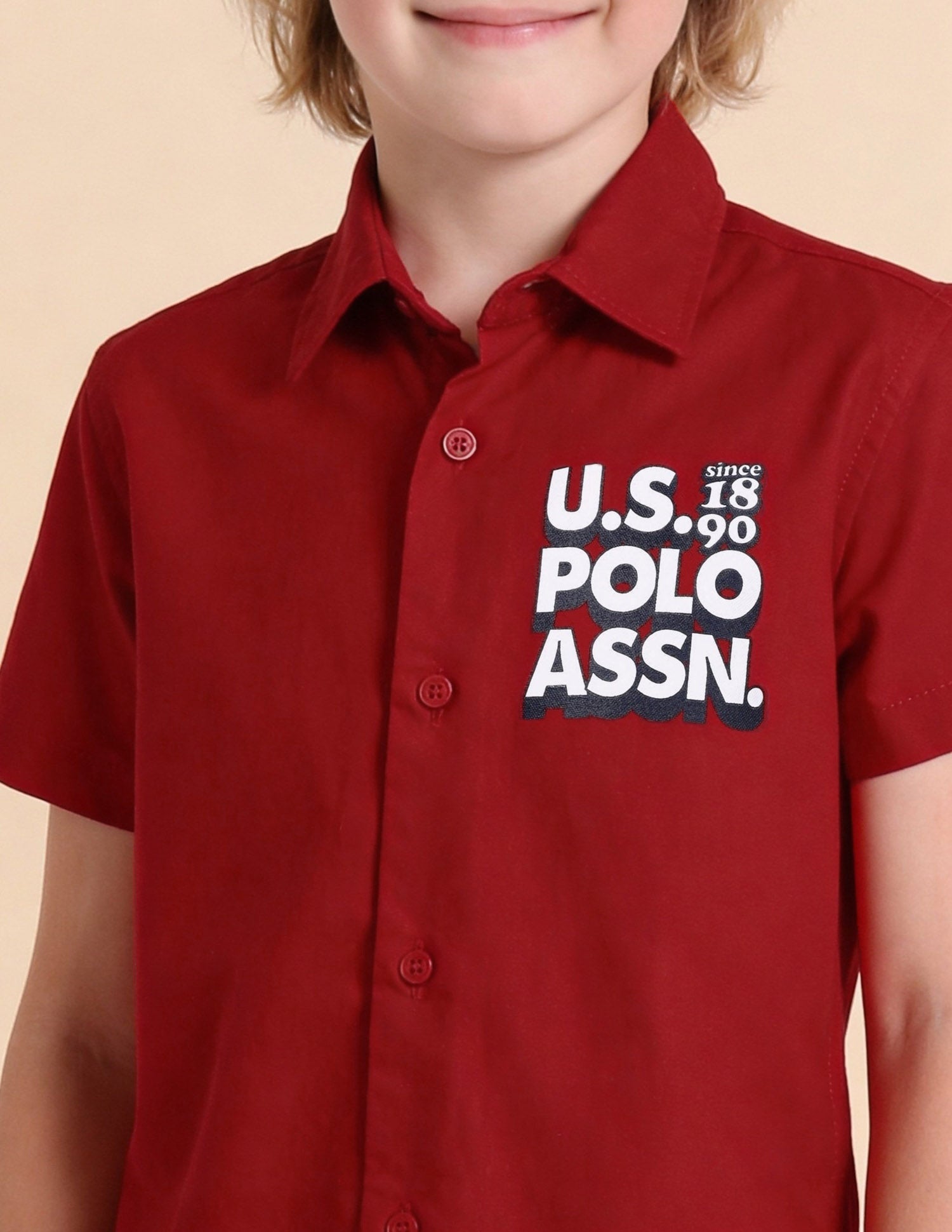 Brand Printed Regular Fit Shirt Red - U.S. Polo Assn. India | Large