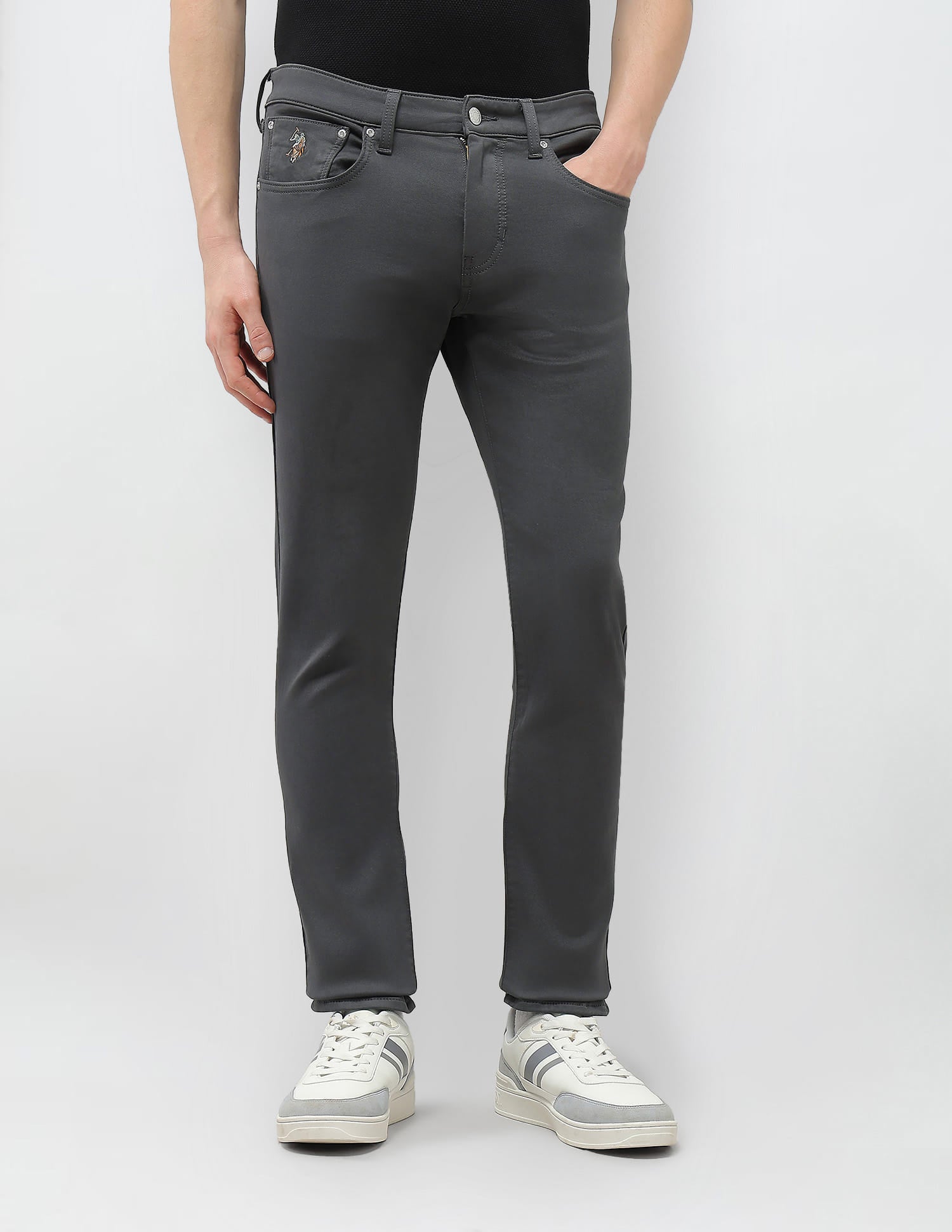 Mid Rise Brandon Slim-Tapered Fit Jeans Dark Grey - U.S. Polo Assn. India | Large