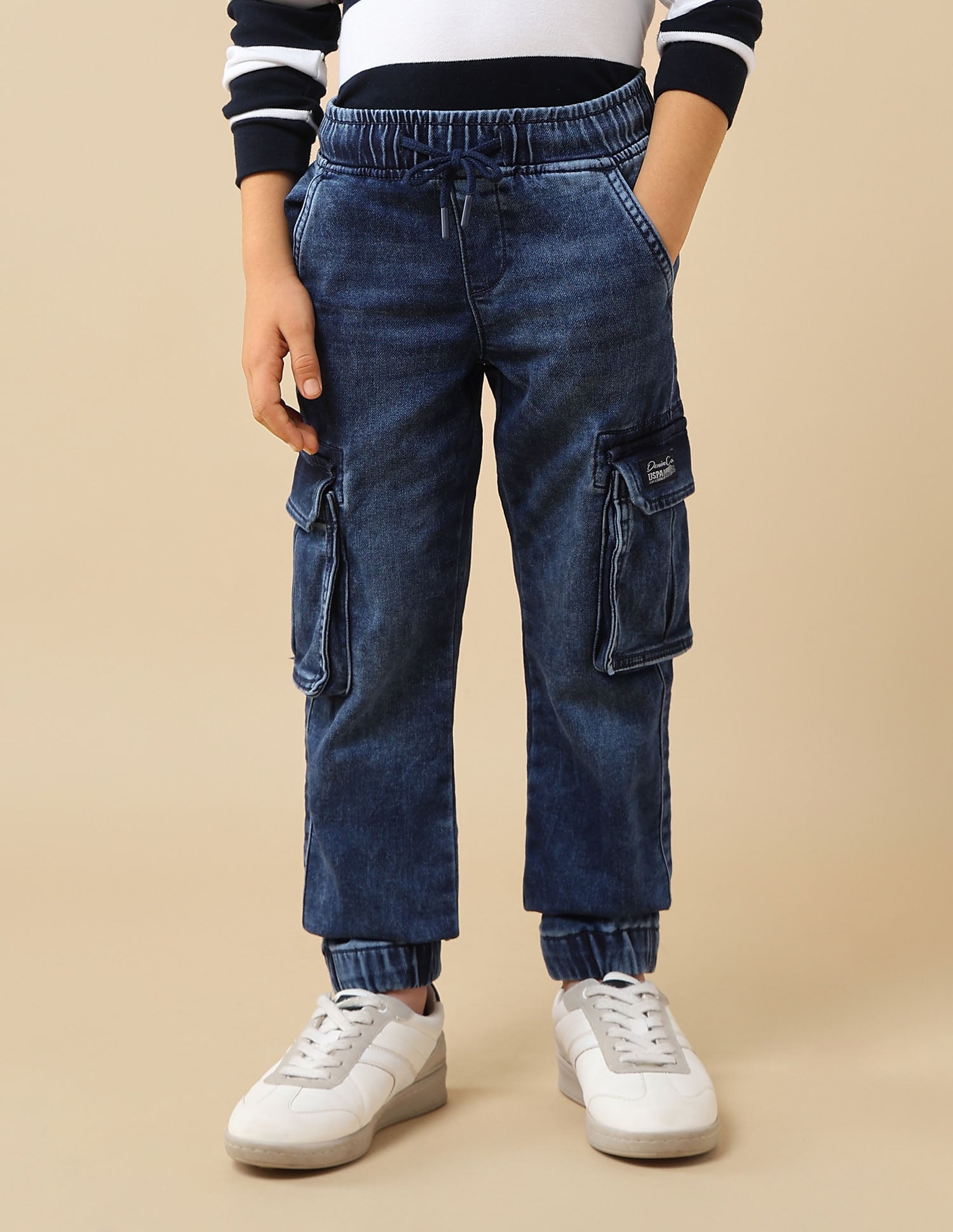 Boys Relaxed Fit Cargo Jeans Blue - U.S. POLO ASSN. | Large