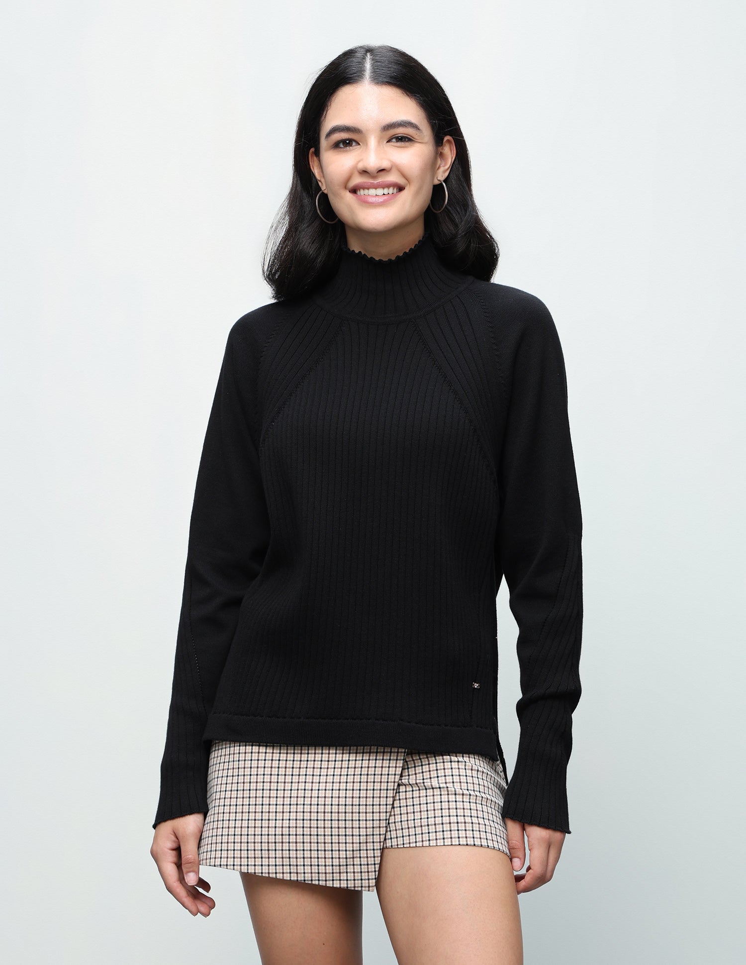 Patterned Knit Regular Fit Sweater Black - U.S. Polo Assn. India | Large