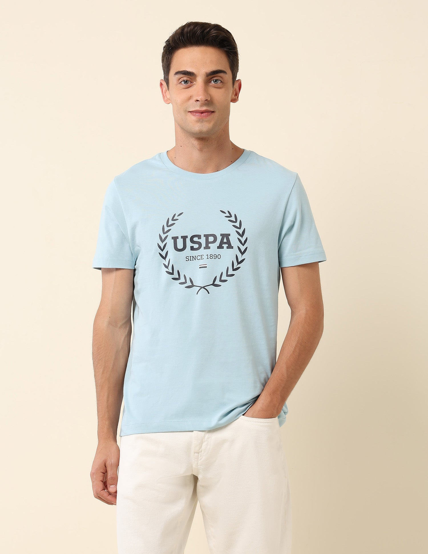 Brand Printed Slim Fit T-Shirt Blue - U.S. POLO ASSN. | Large