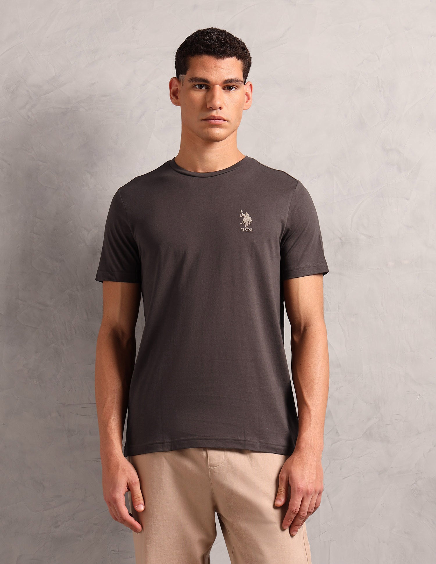 Pure Cotton Comfort Fit I633 Lounge T-Shirt - Pack Of 1 Choco - U.S. POLO ASSN. | Large