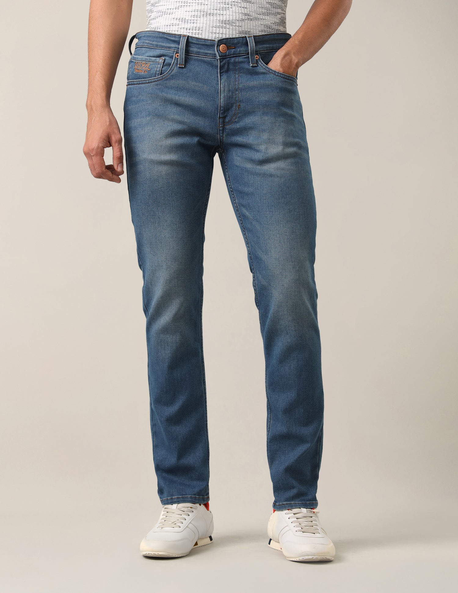 Brandon Slim-Tapered Fit Blue Jeans Dark Indigo - U.S. Polo Assn. India | Large