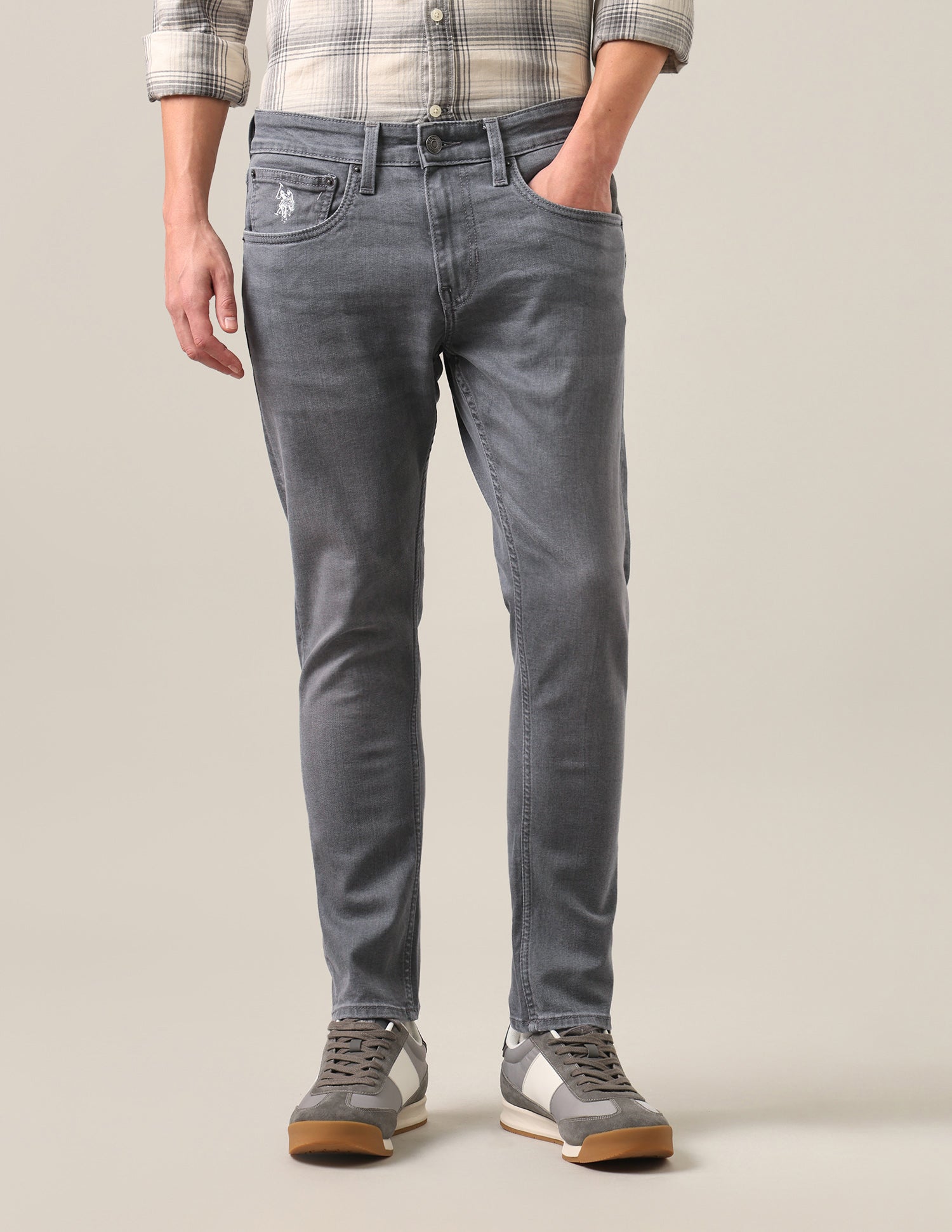 Henry Tapered Fit Grey Jeans Grey - U.S. Polo Assn. India | Large