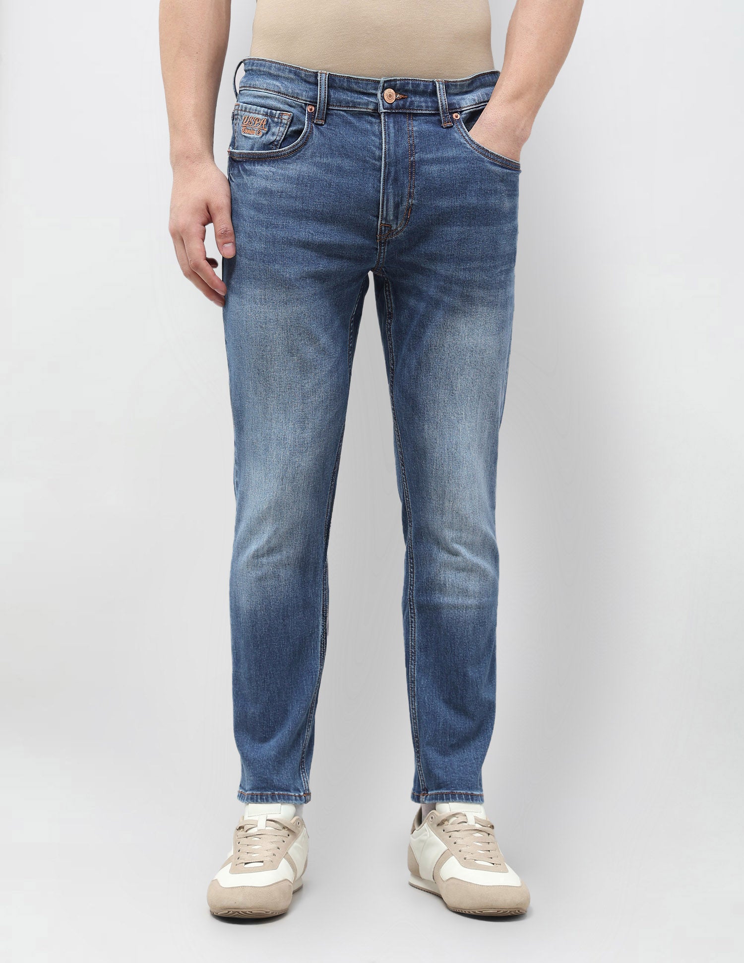 Cole Comfort Cropped Fit Blue Jeans Indigo - U.S. POLO ASSN. | Large