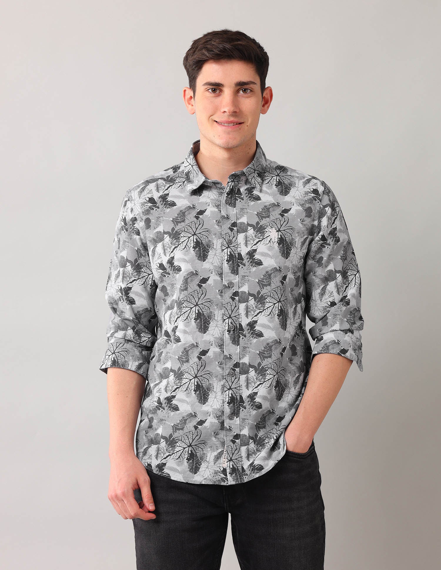 All Over Printed Regular Fit Shirt Grey - U.S. POLO ASSN. | Large