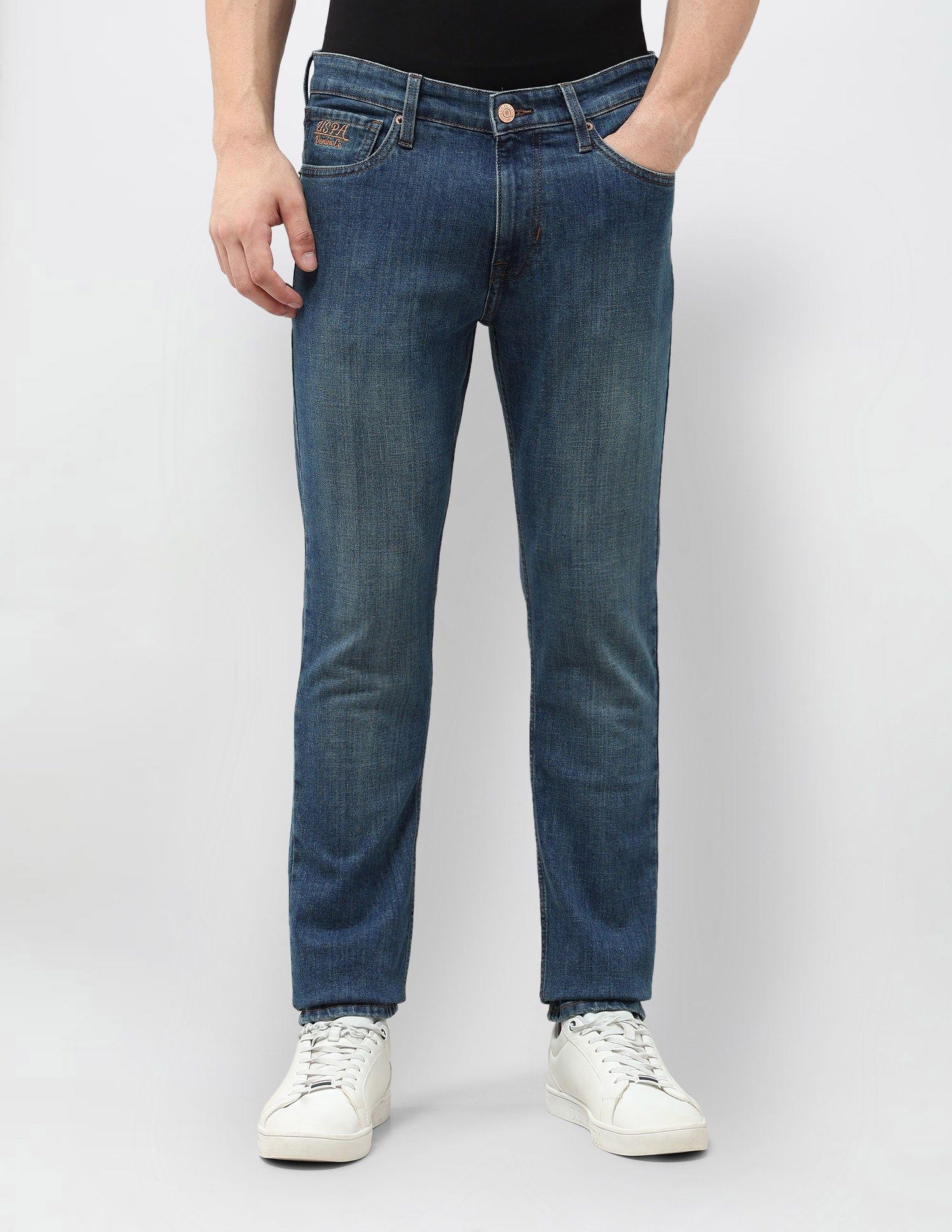 Brandon Slim Tapered Fit Stone Washed Jeans Indigo - U.S. POLO ASSN. | Large