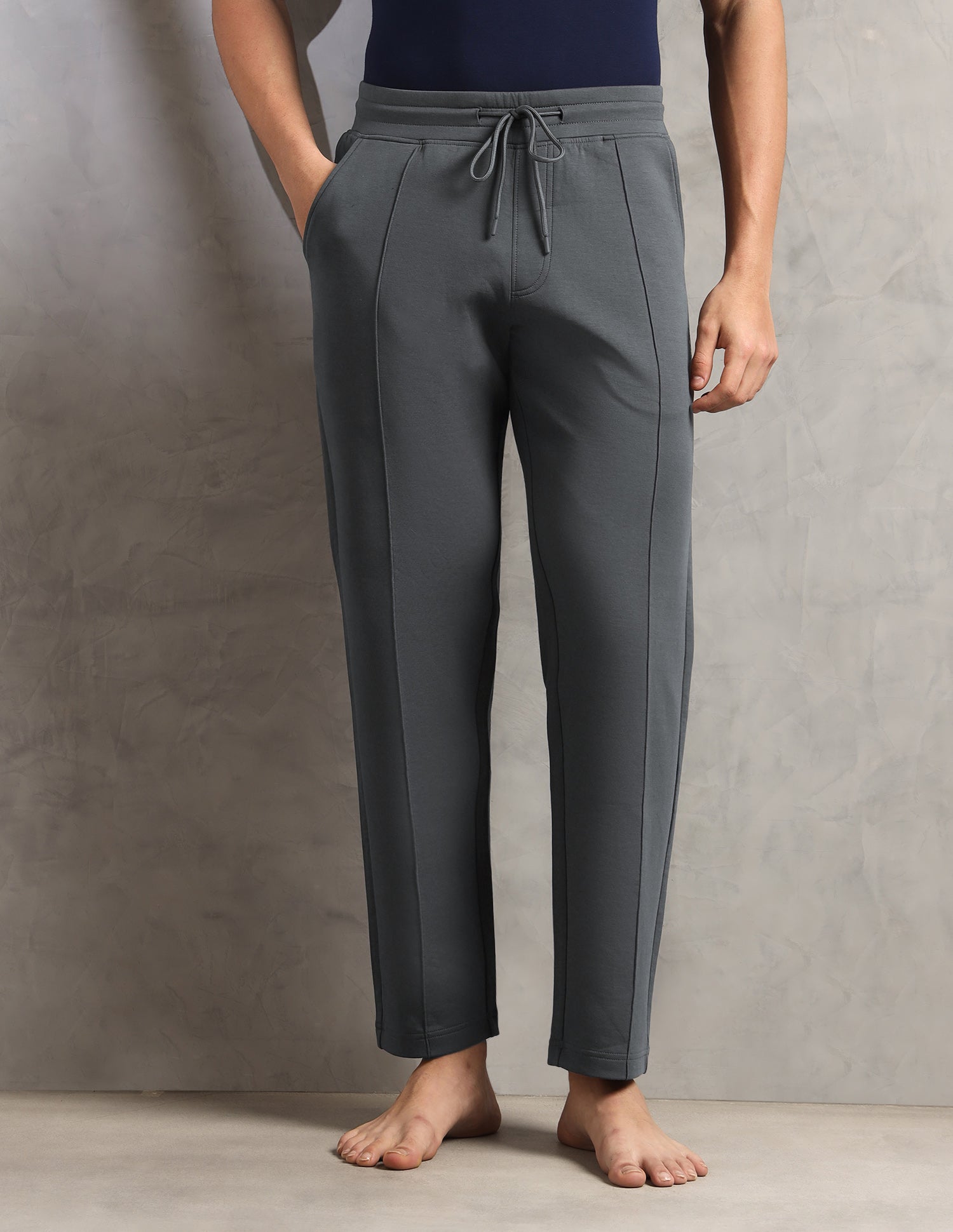 Cotton Stretch Mid Rise PR002-PL Lounge Pants - Pack Of 1 Iron Gate - U.S. Polo Assn. India | Large