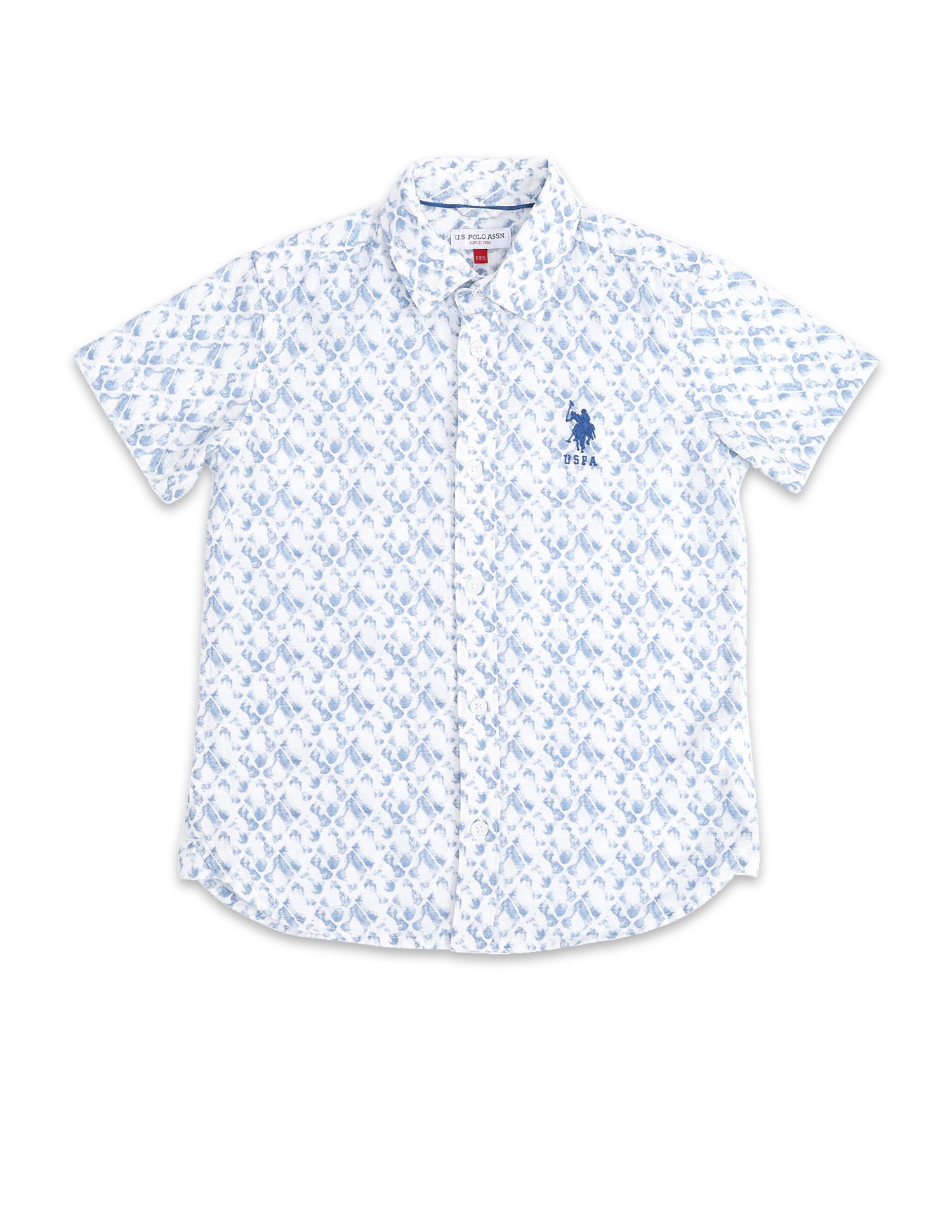 Boys Regular Fit Abstract Printed Shirt White - U.S. Polo Assn. India | Large