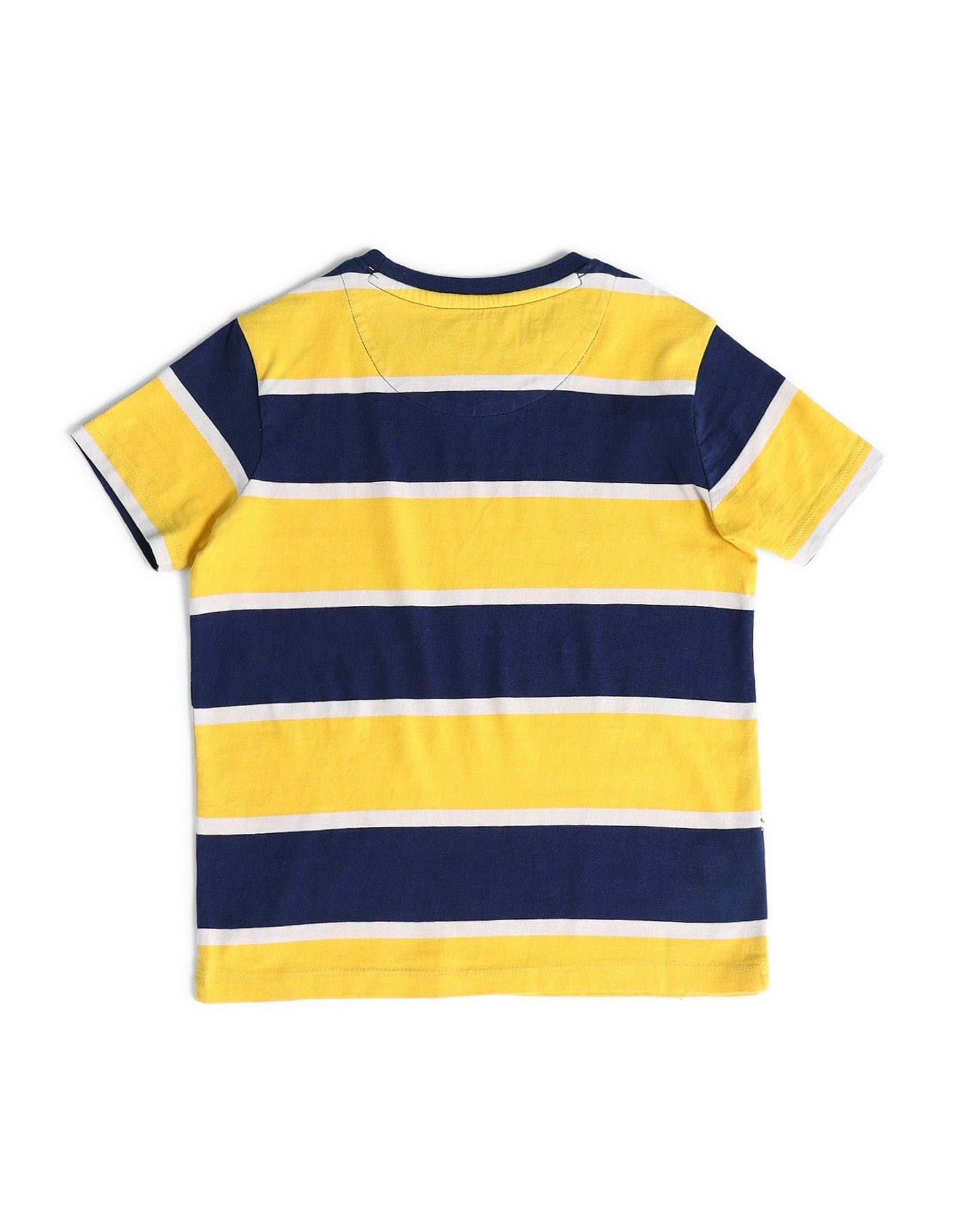 Boys Horizontal Stripes T-Shirt Yellow - U.S. POLO ASSN. | Large